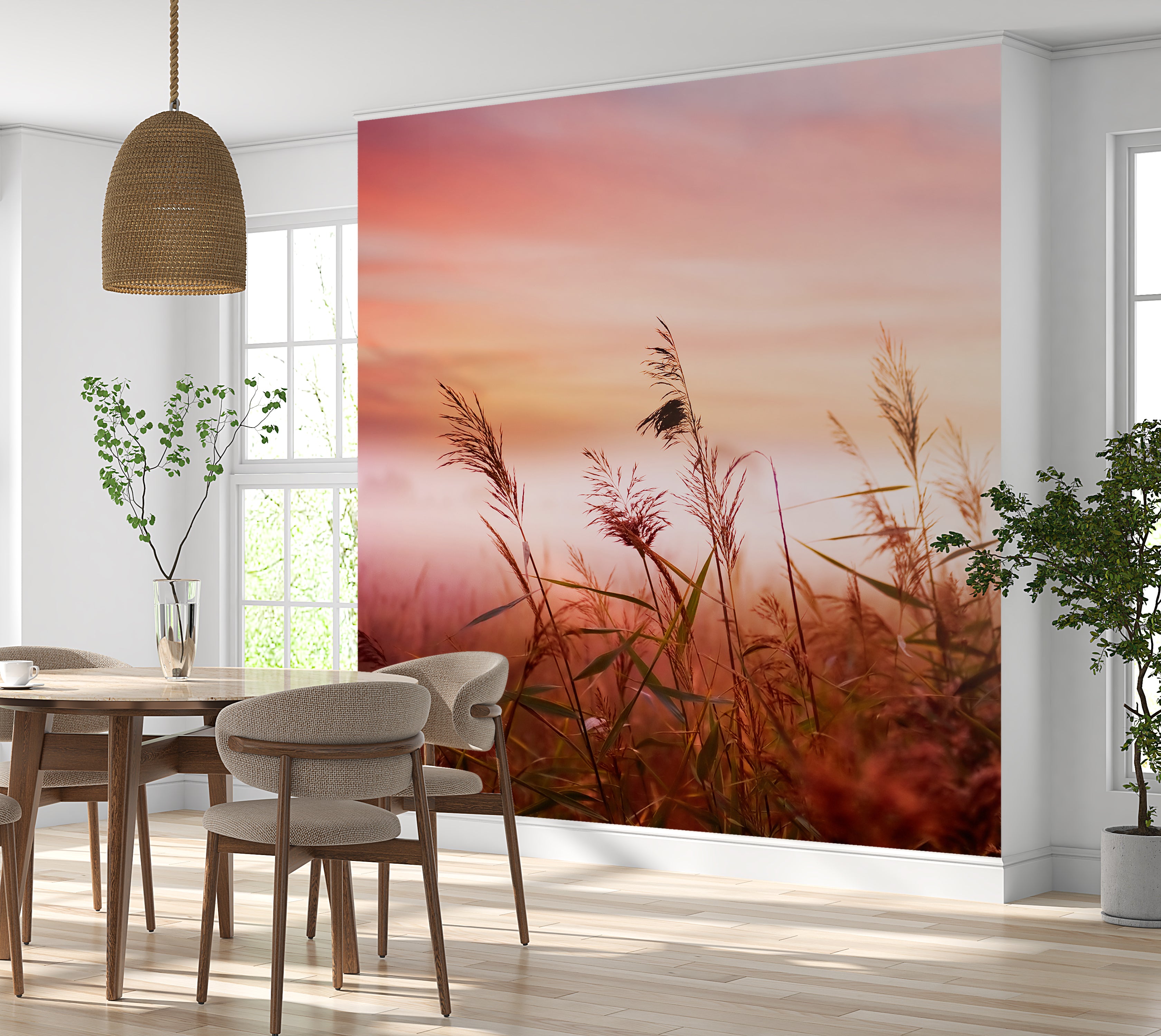 Premium Wallpaper Wall Mural - Dreamy Meadow Sunset