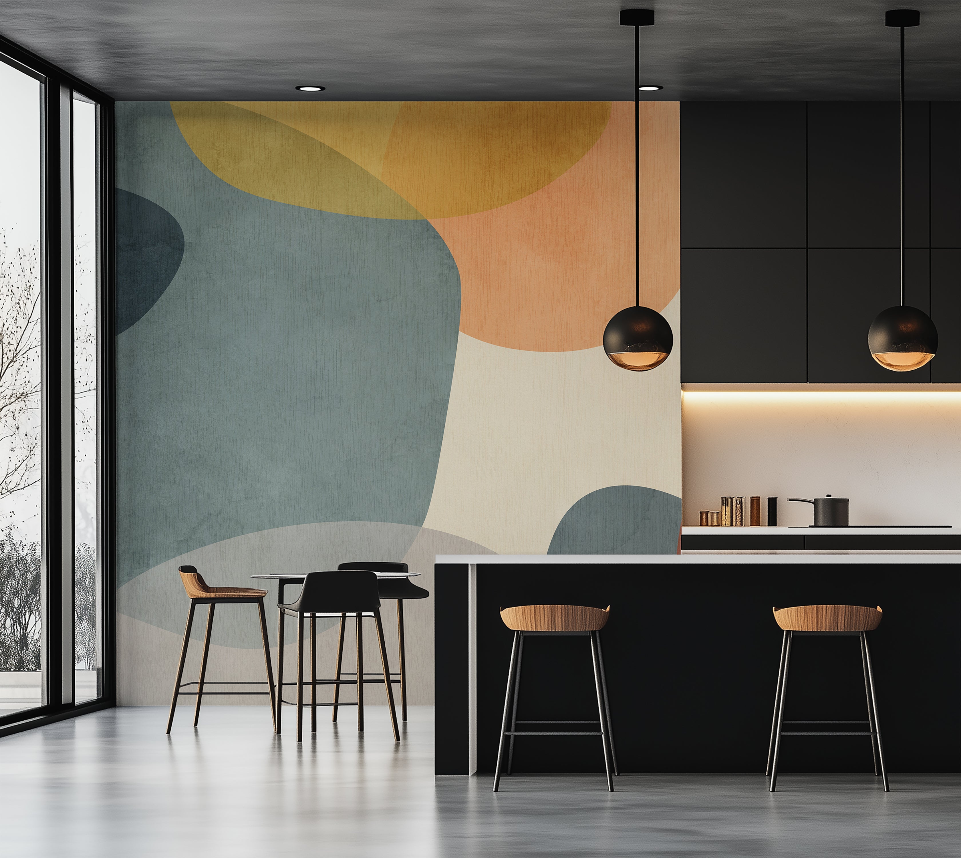 Premium Wallpaper Wall Mural - Contemporary Organic Shapes