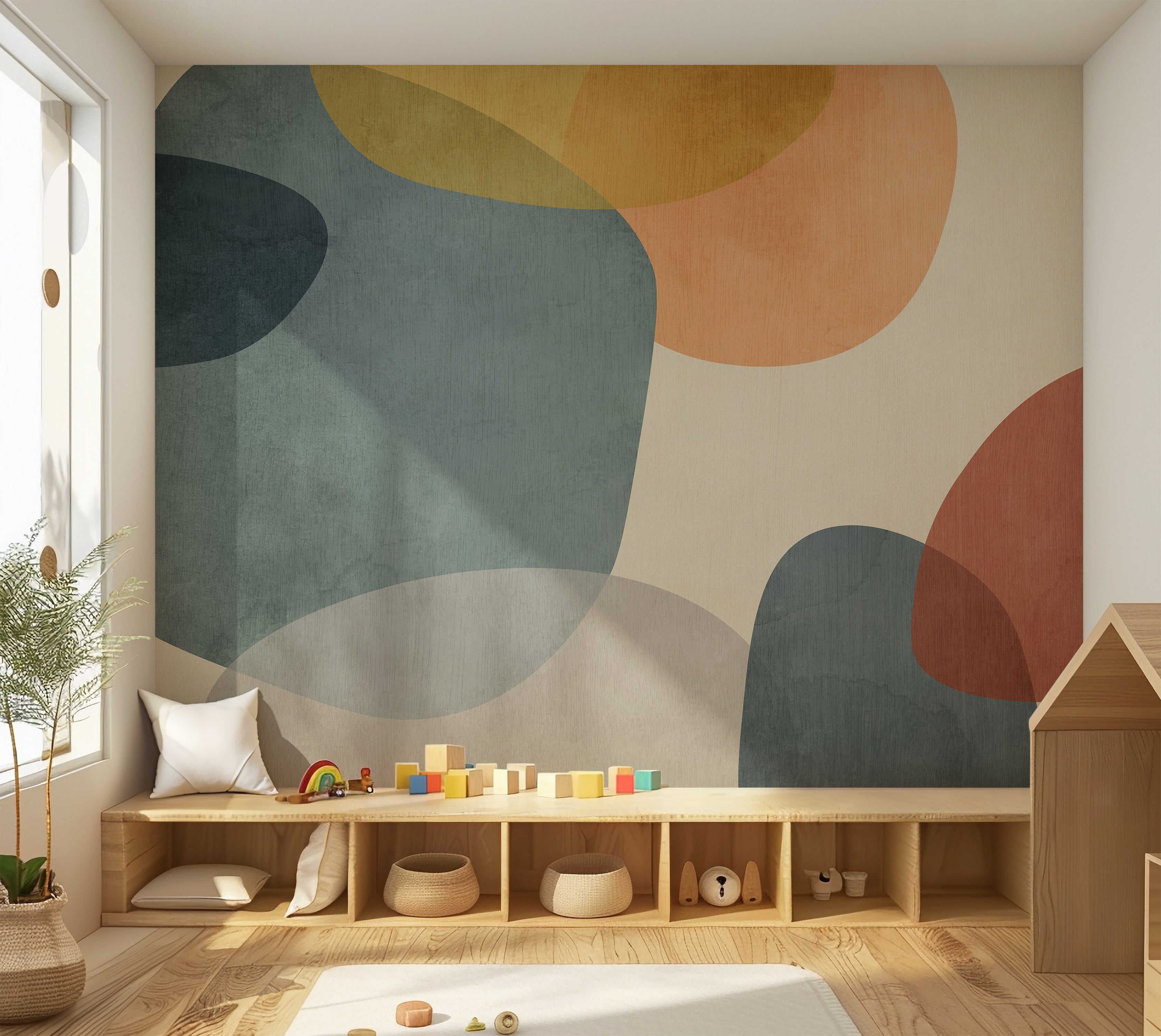 Premium Wallpaper Wall Mural - Contemporary Organic Shapes