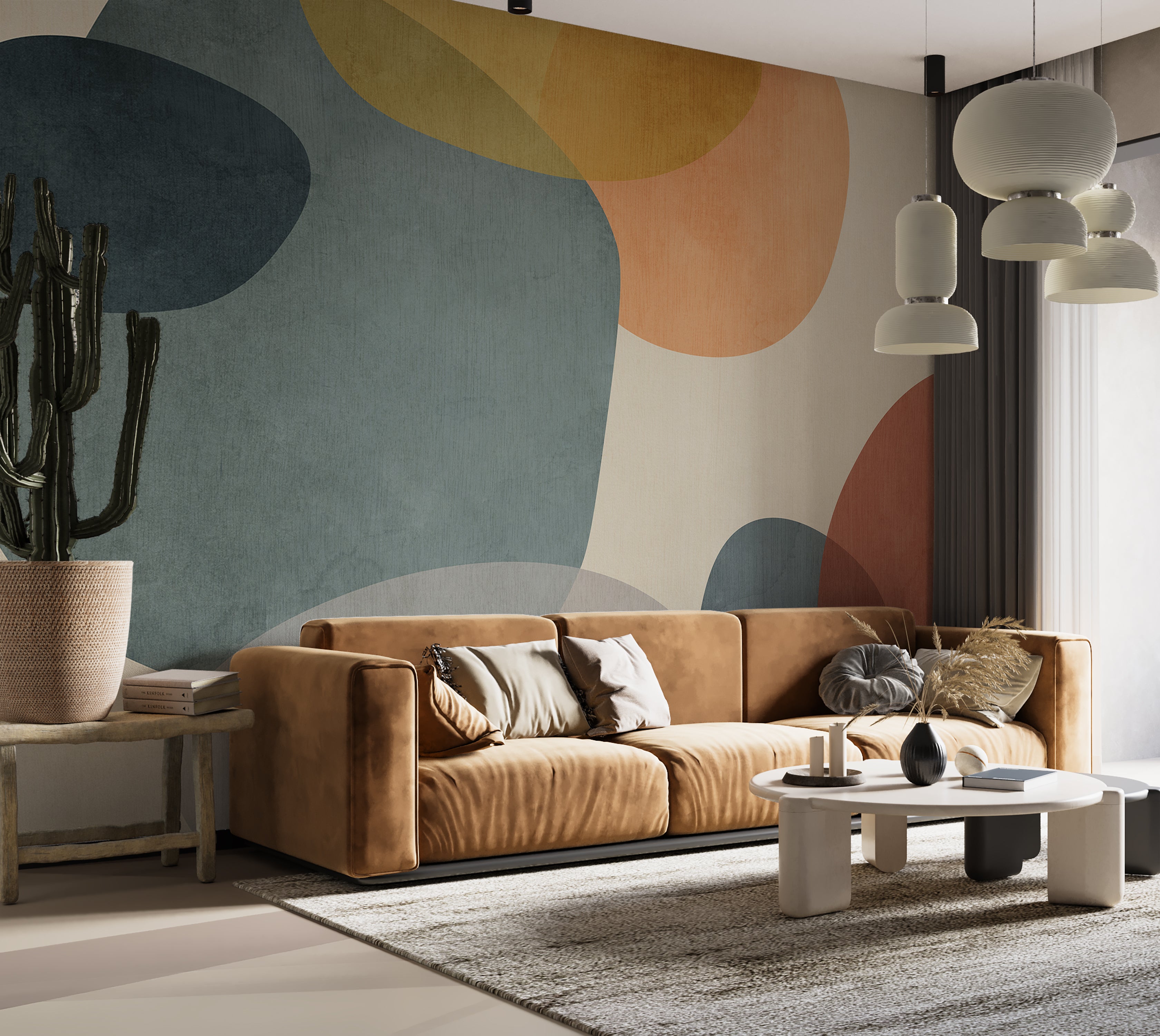 Premium Wallpaper Wall Mural - Contemporary Organic Shapes