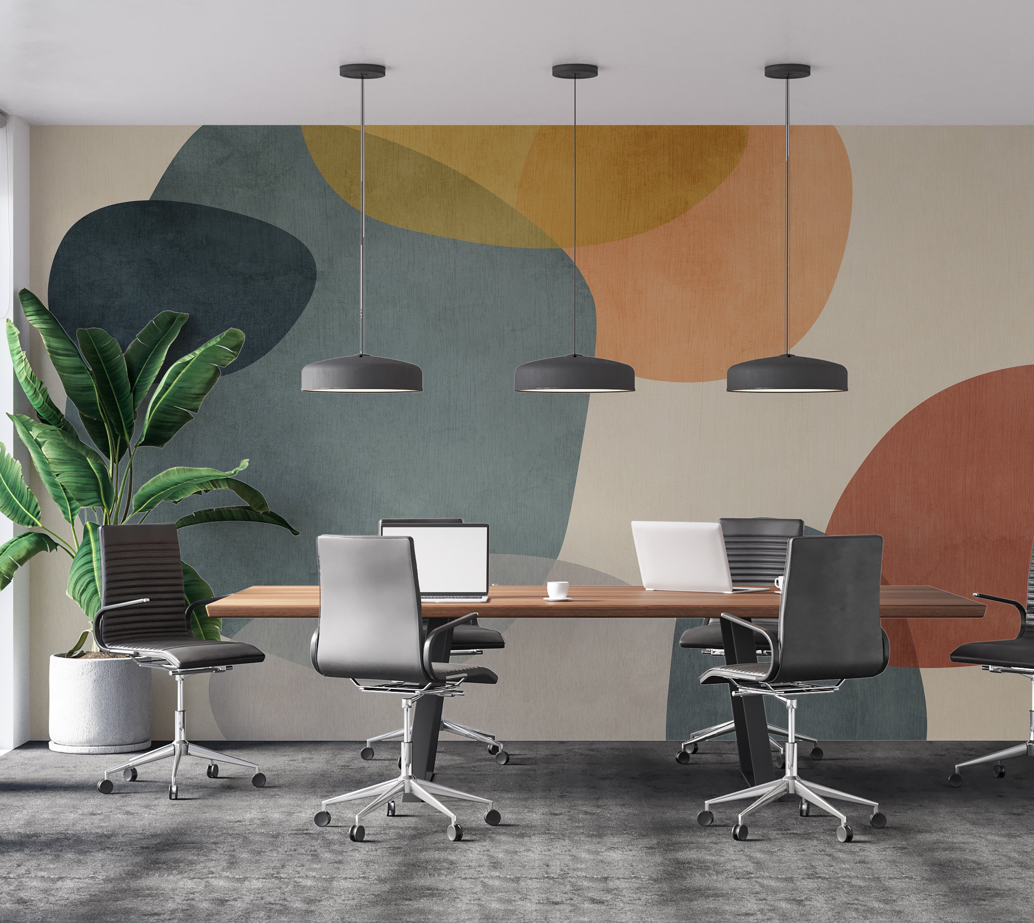 Premium Wallpaper Wall Mural - Contemporary Organic Shapes