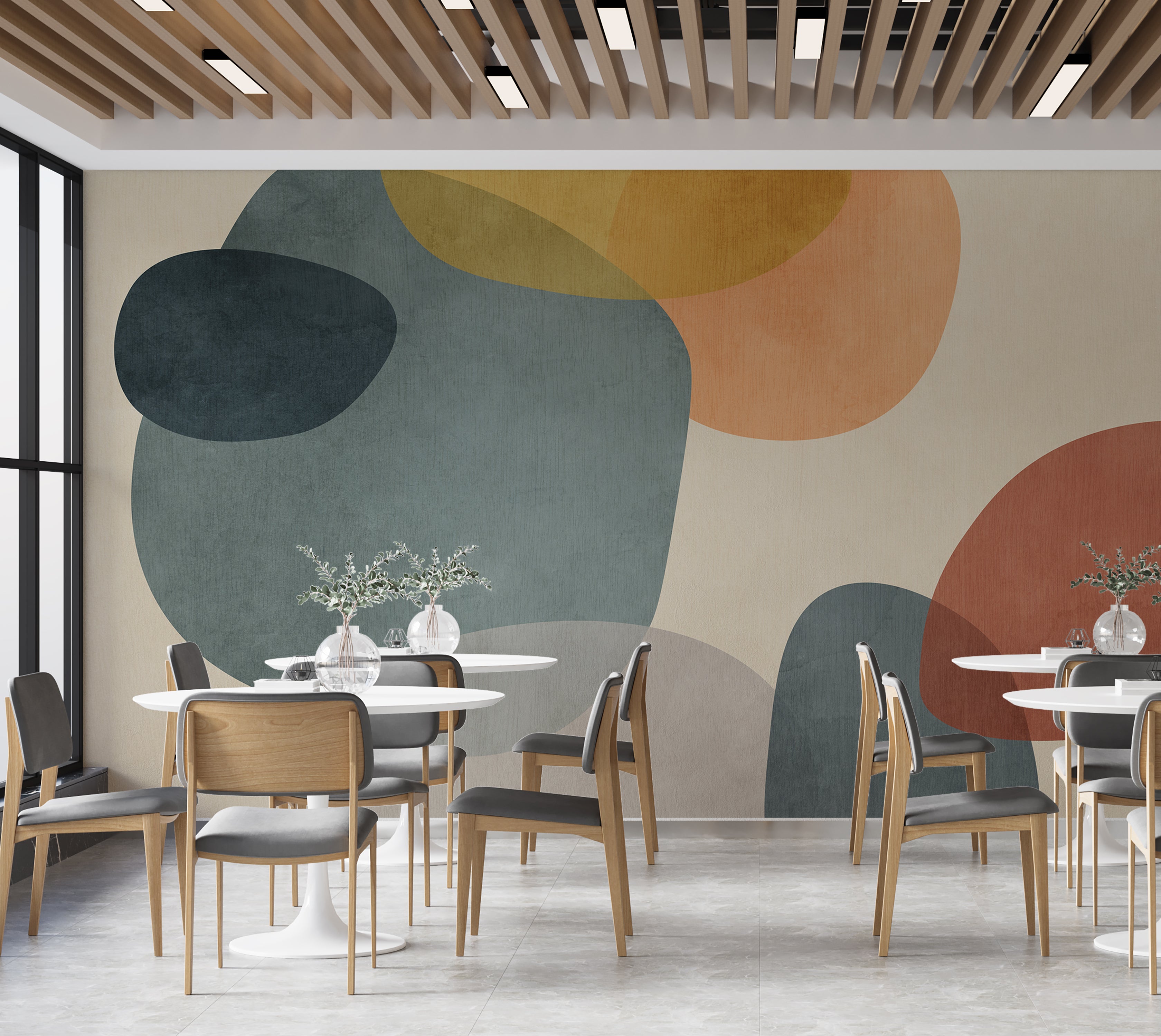 Premium Wallpaper Wall Mural - Contemporary Organic Shapes