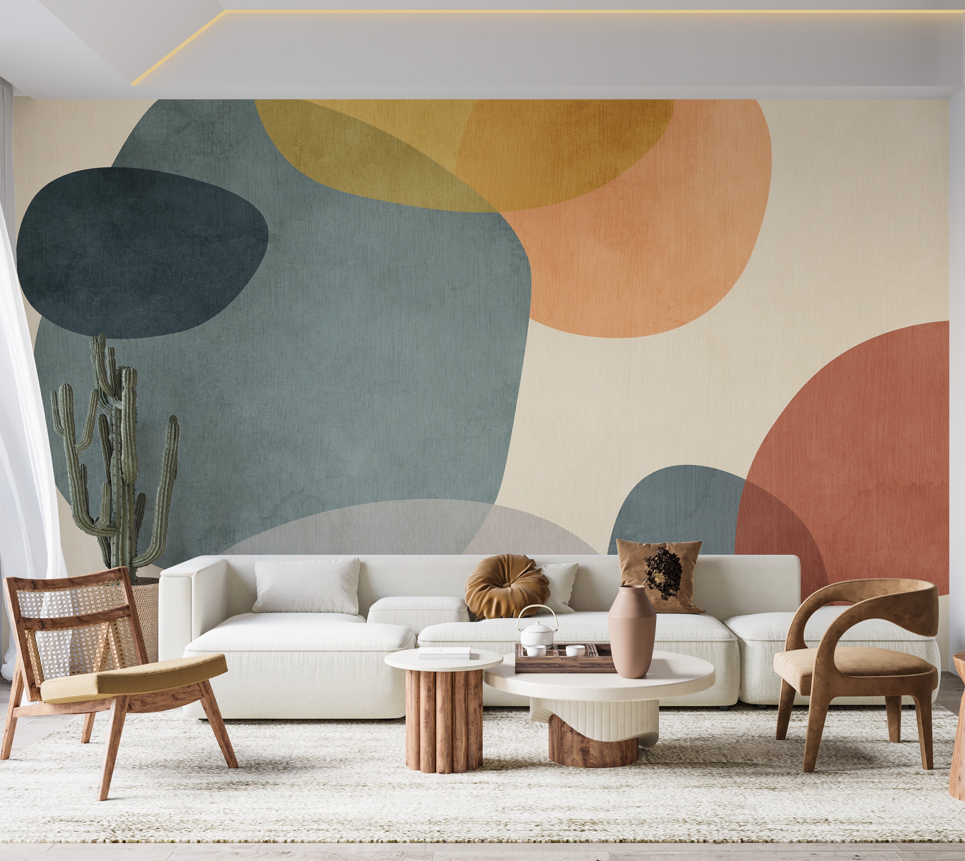 Premium Wallpaper Wall Mural - Contemporary Organic Shapes
