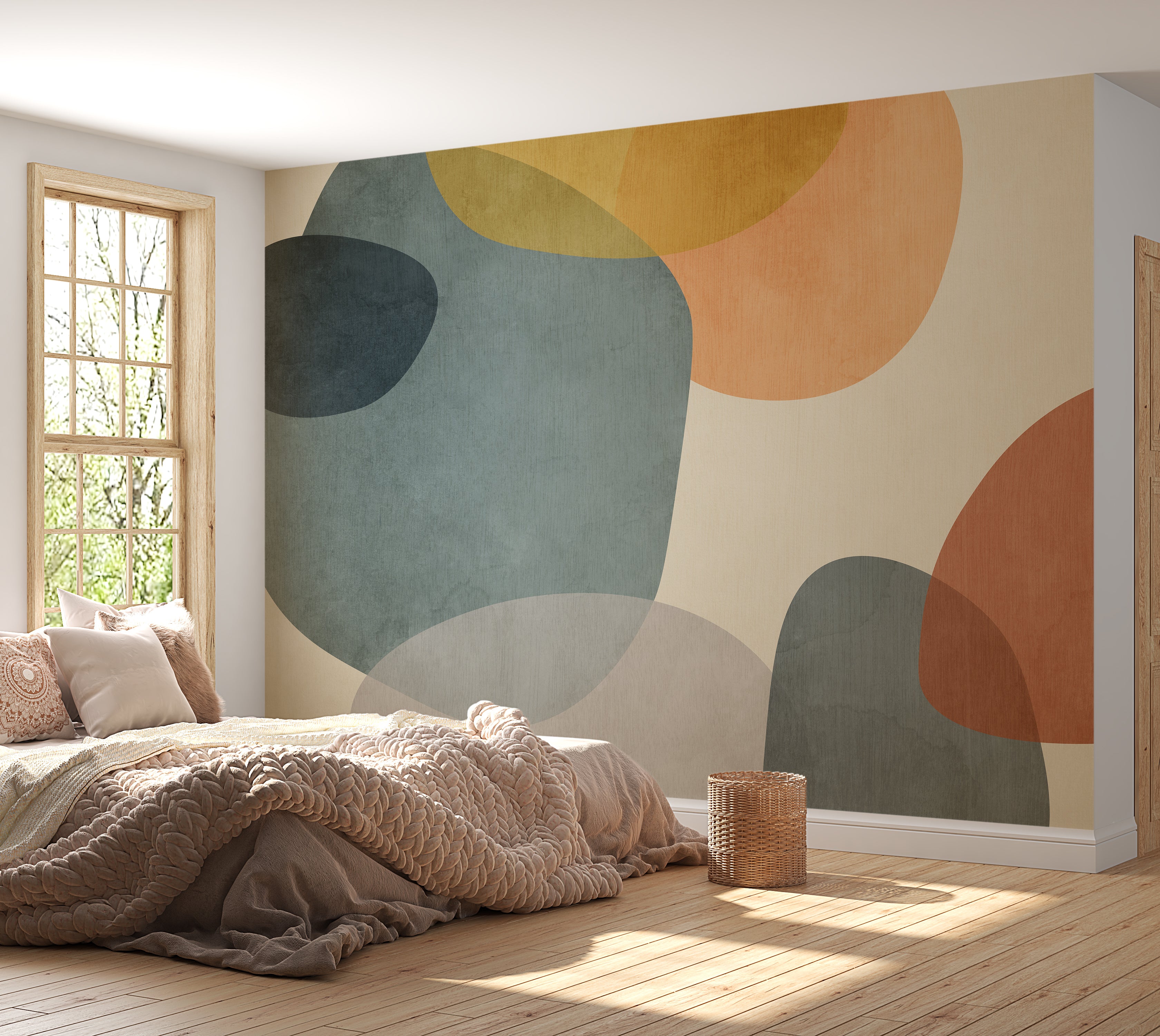 Premium Wallpaper Wall Mural - Contemporary Organic Shapes