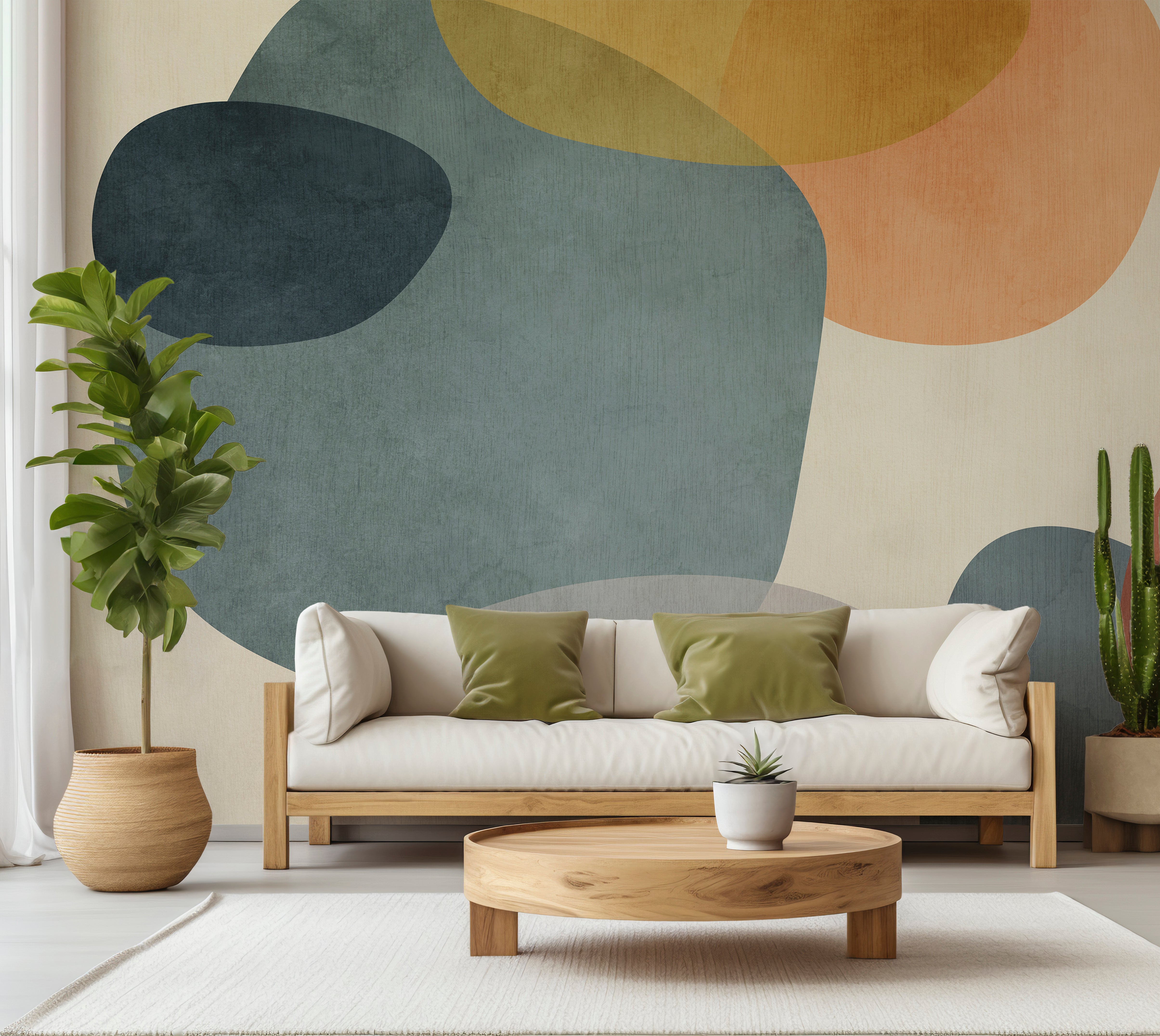 Premium Wallpaper Wall Mural - Contemporary Organic Shapes