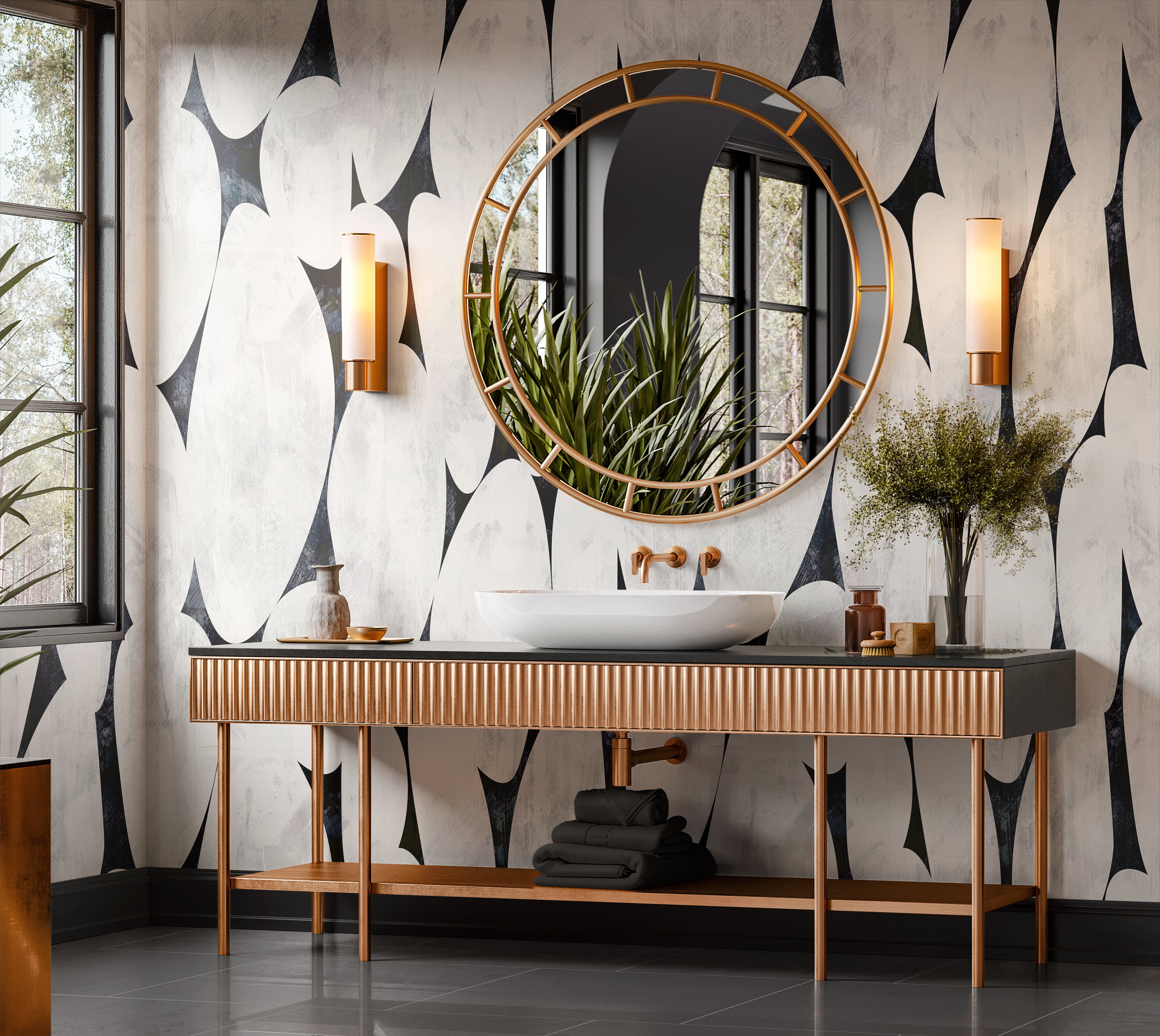 Premium Wallpaper Wall Mural - Organic Pebble Shapes
