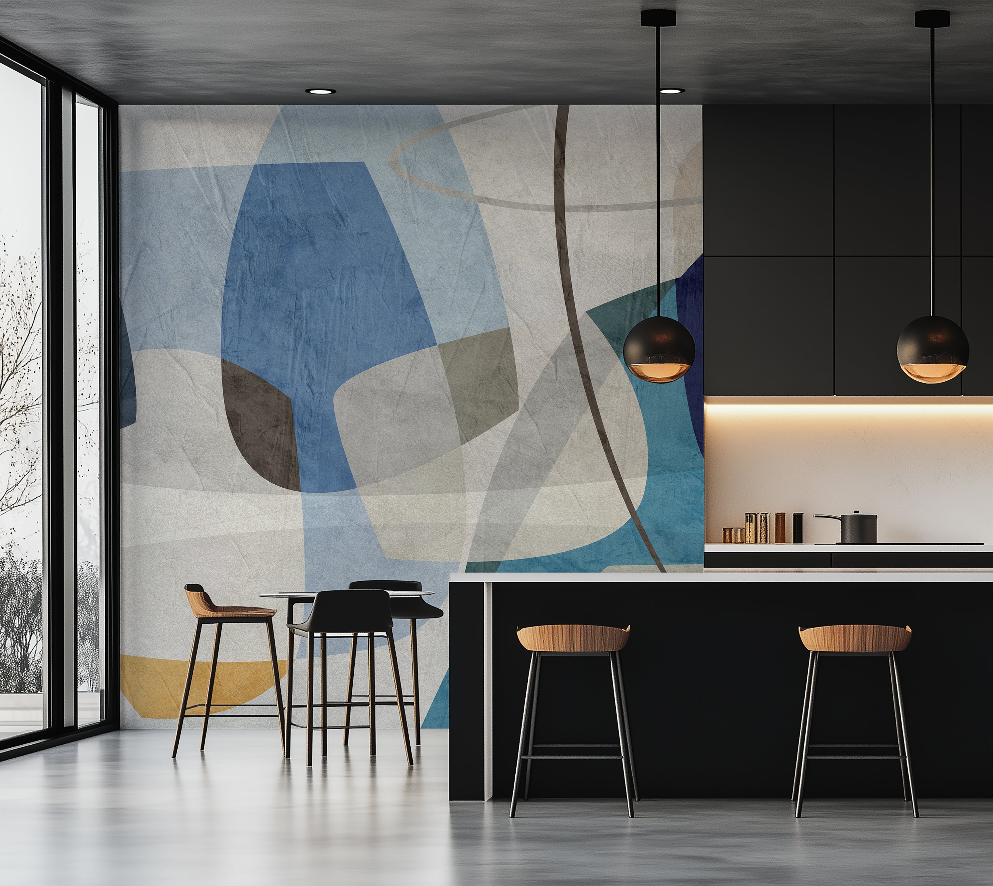 Premium Wallpaper Wall Mural - Geometric Abstract Shapes
