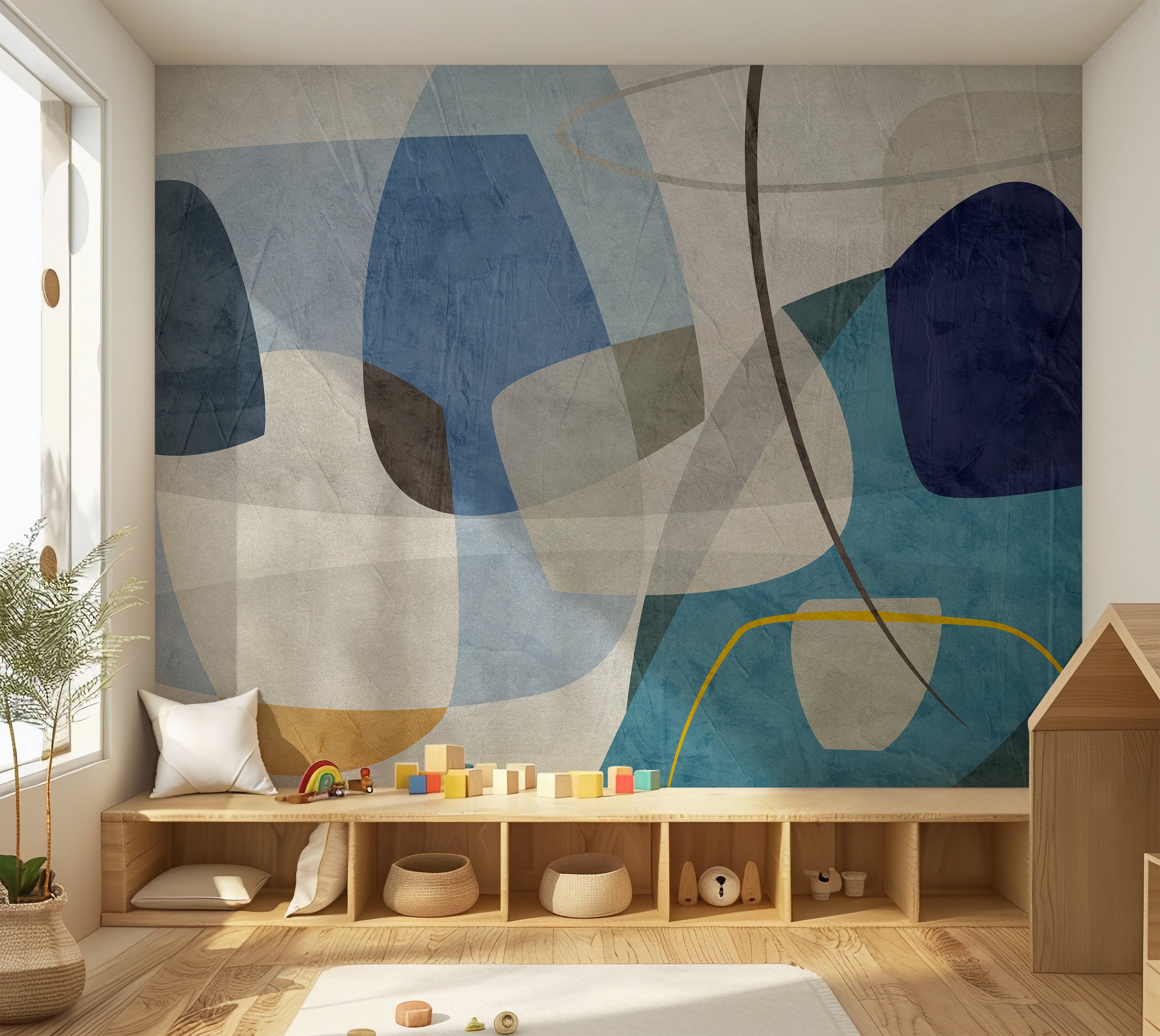 Premium Wallpaper Wall Mural - Geometric Abstract Shapes