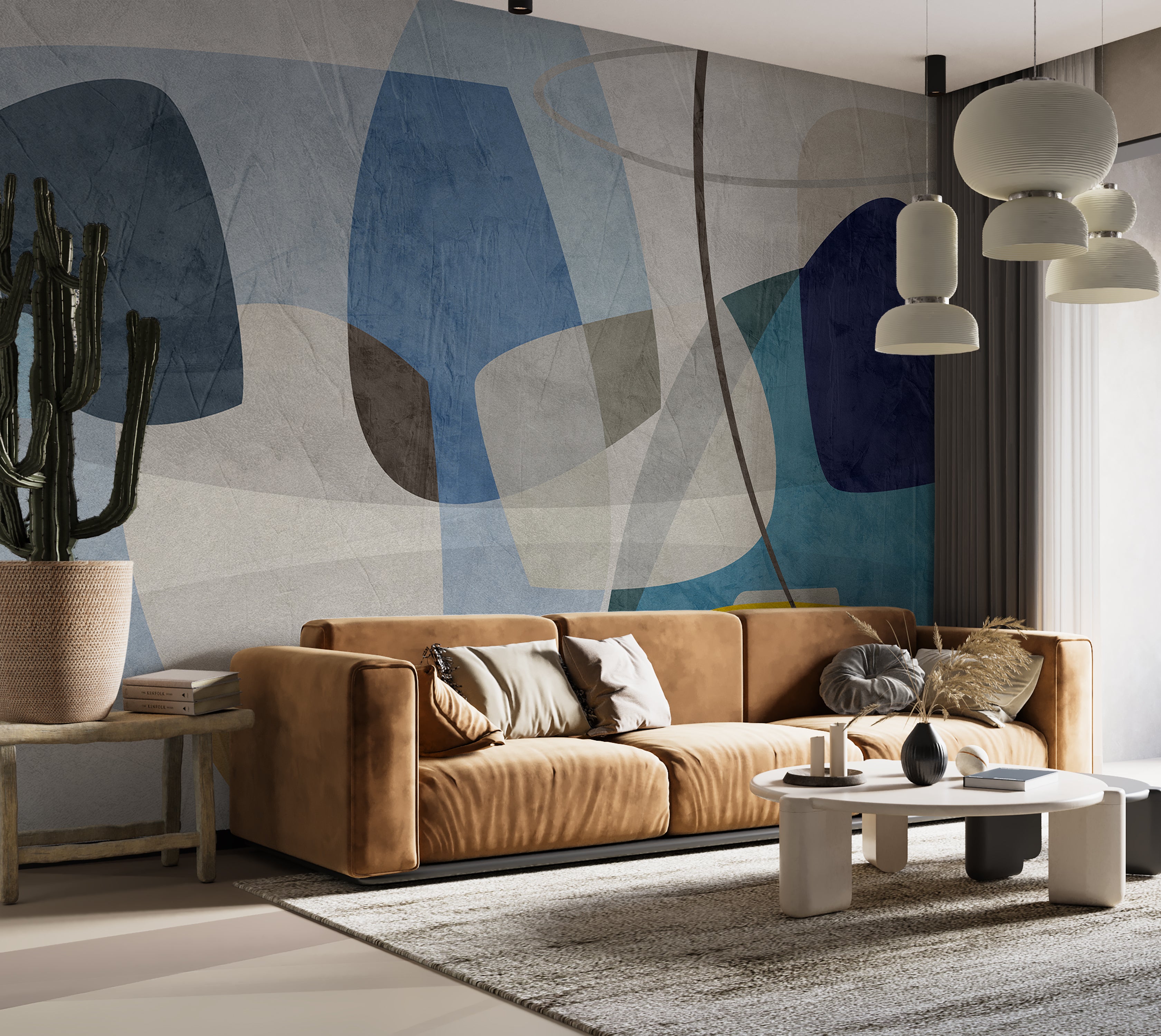 Premium Wallpaper Wall Mural - Geometric Abstract Shapes