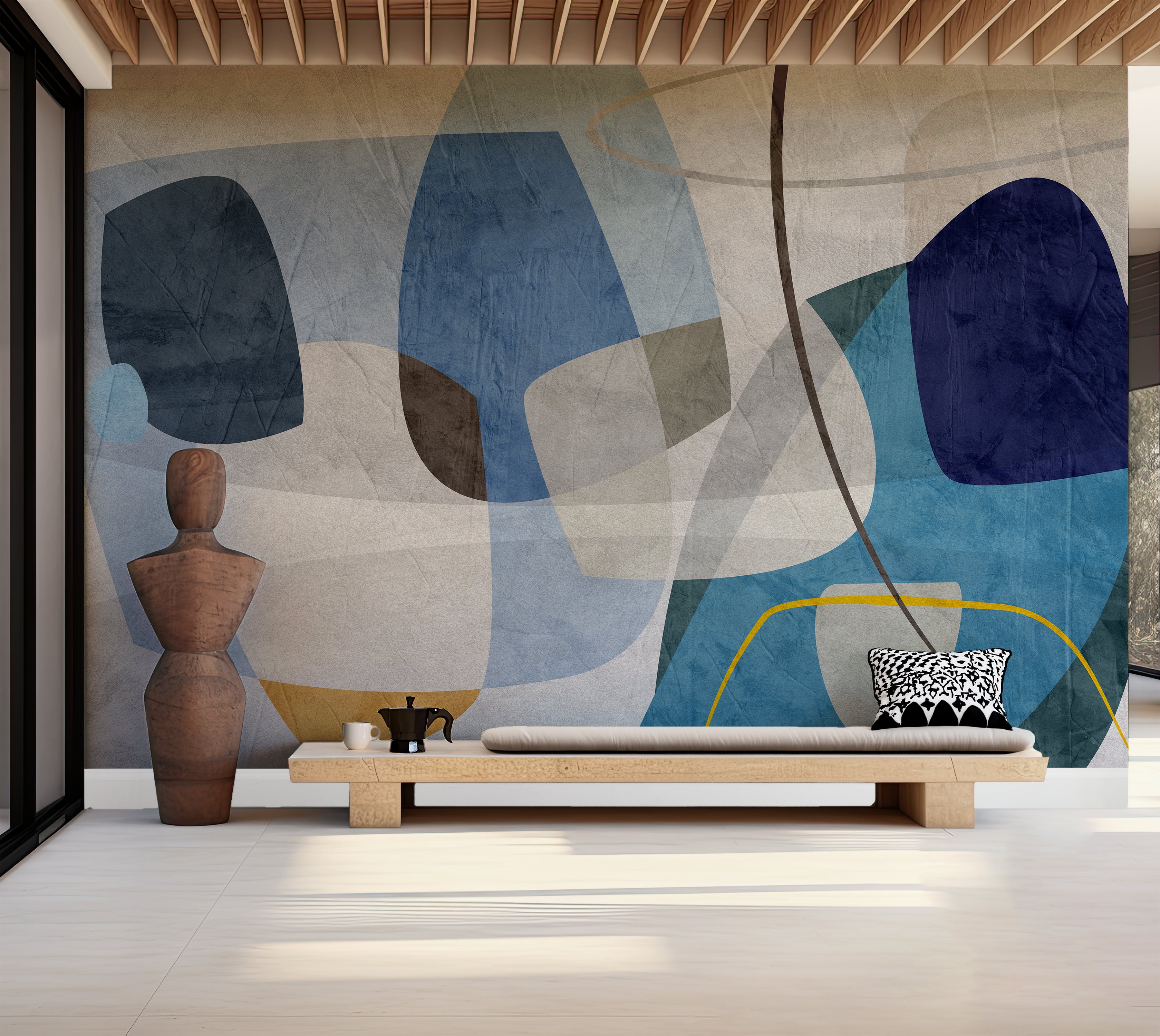 Premium Wallpaper Wall Mural - Geometric Abstract Shapes