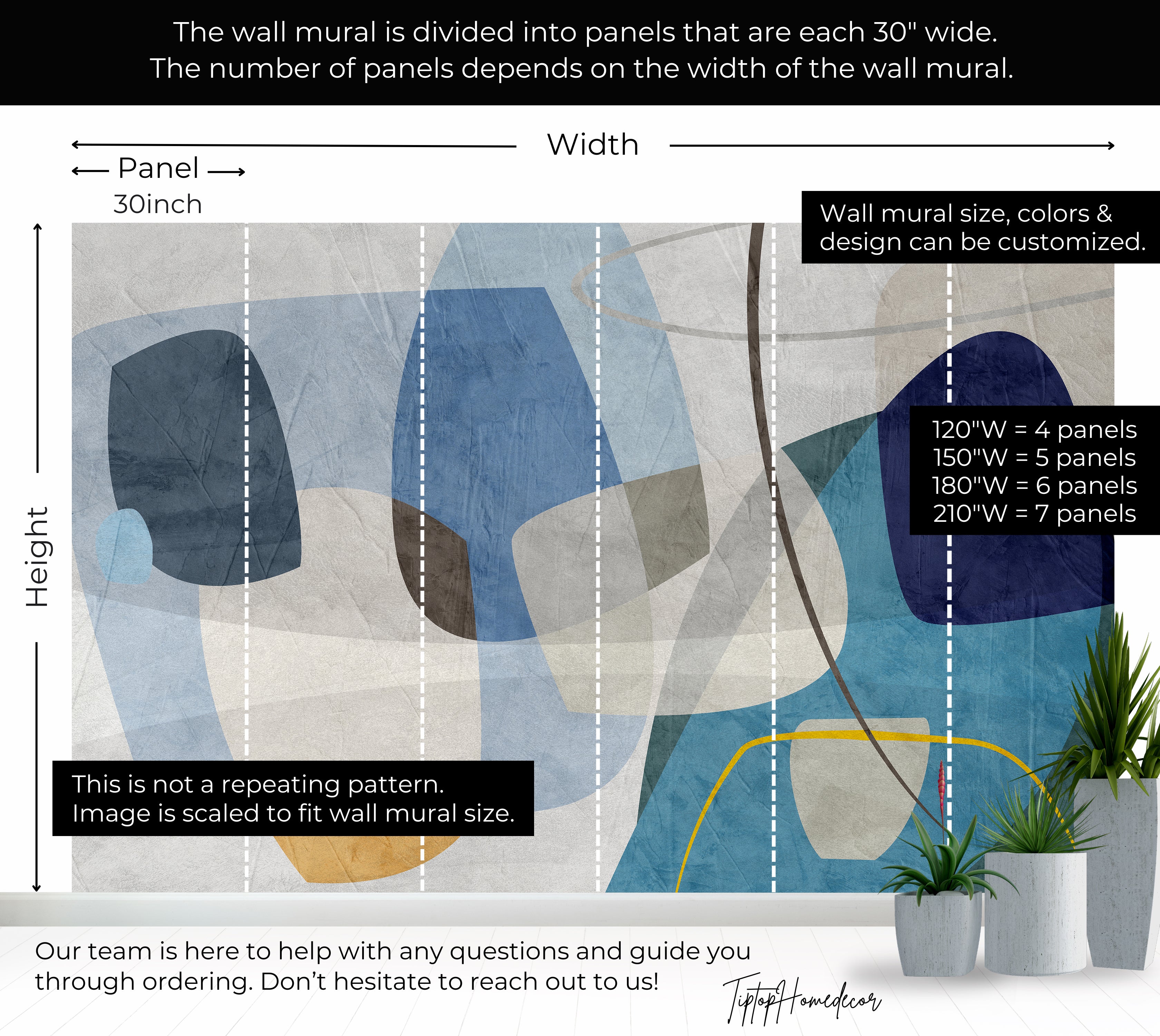 Premium Wallpaper Wall Mural - Geometric Abstract Shapes