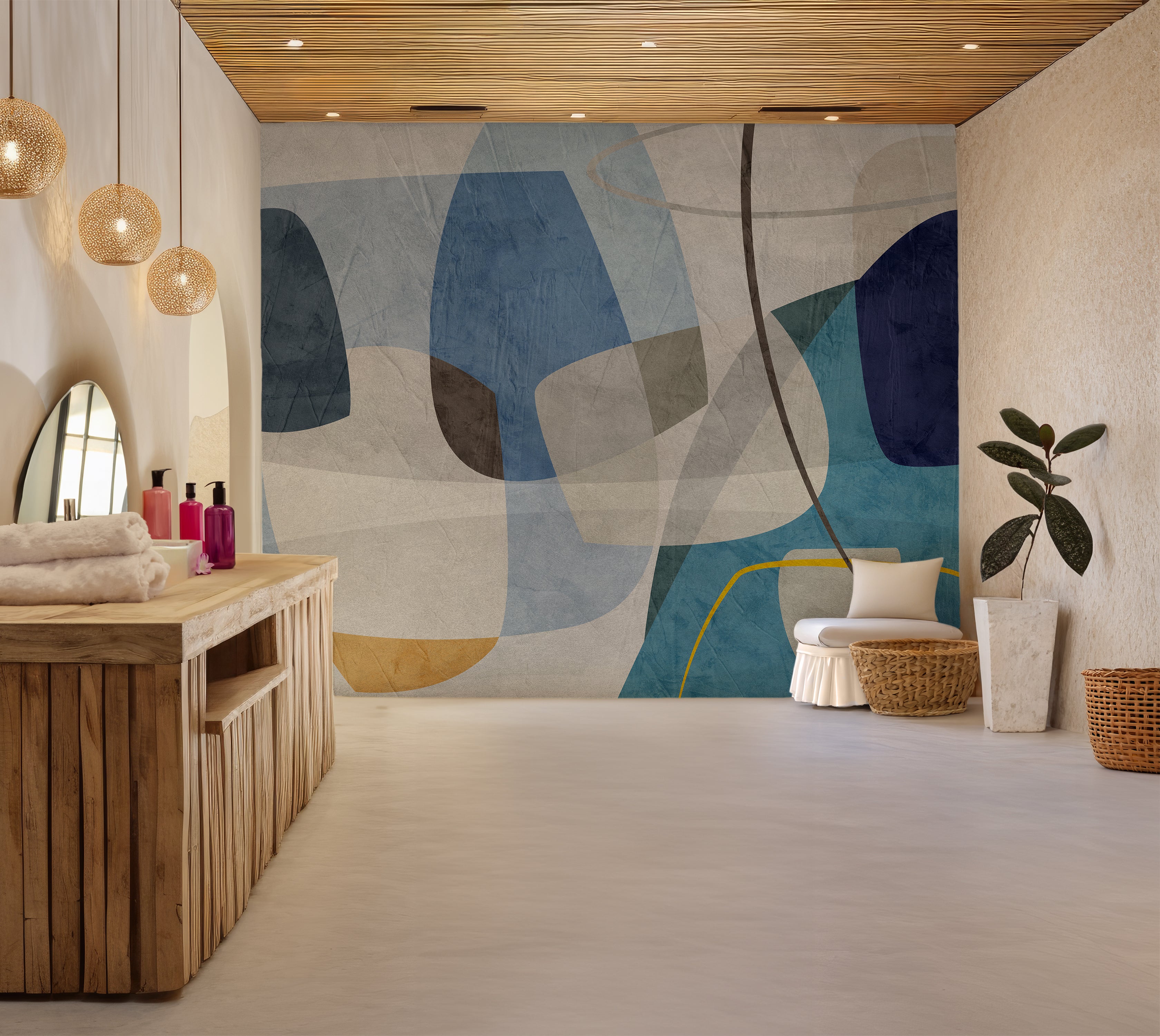 Premium Wallpaper Wall Mural - Geometric Abstract Shapes