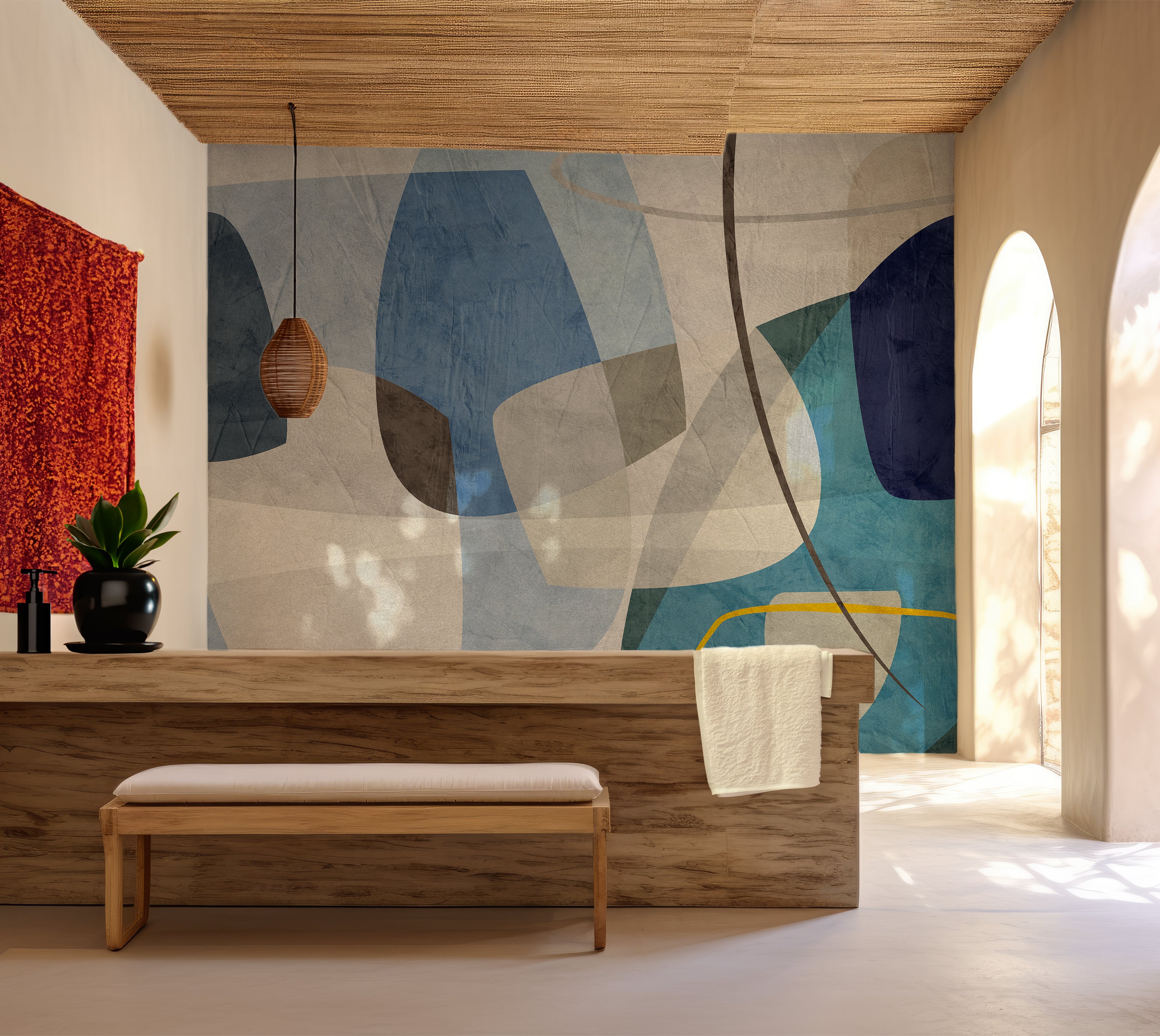 Premium Wallpaper Wall Mural - Geometric Abstract Shapes