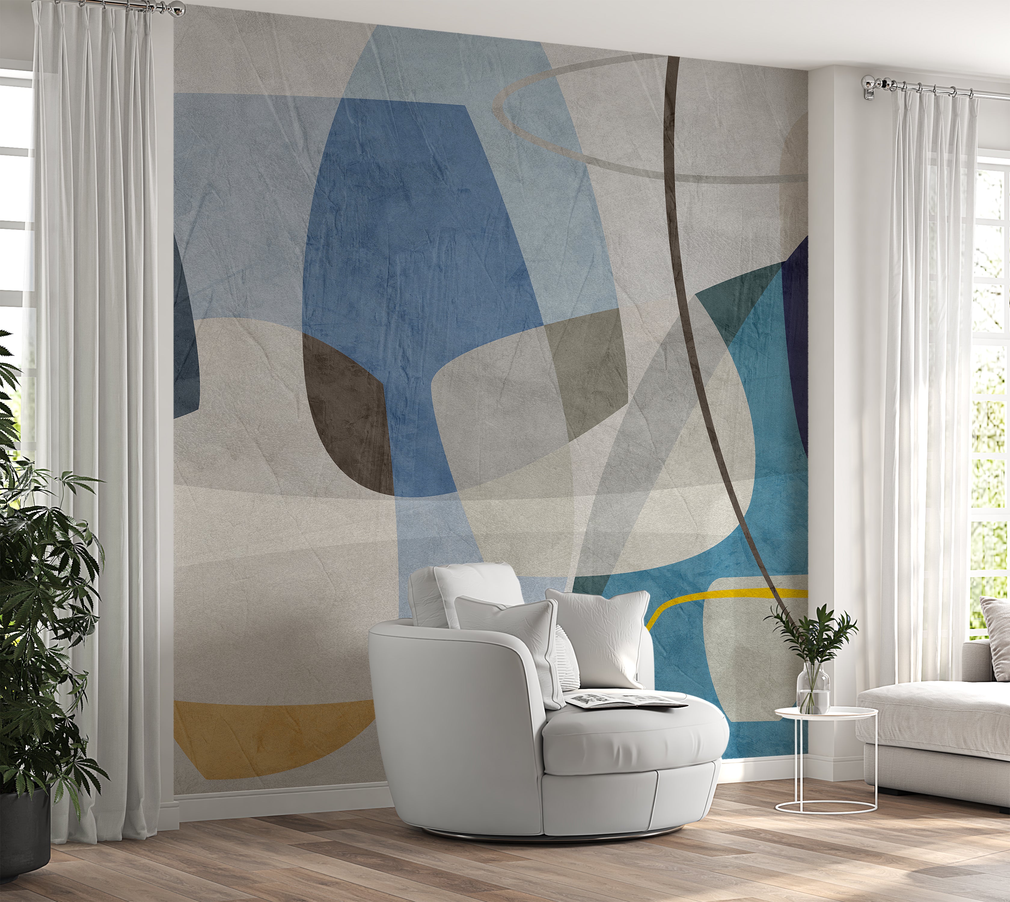 Premium Wallpaper Wall Mural - Geometric Abstract Shapes