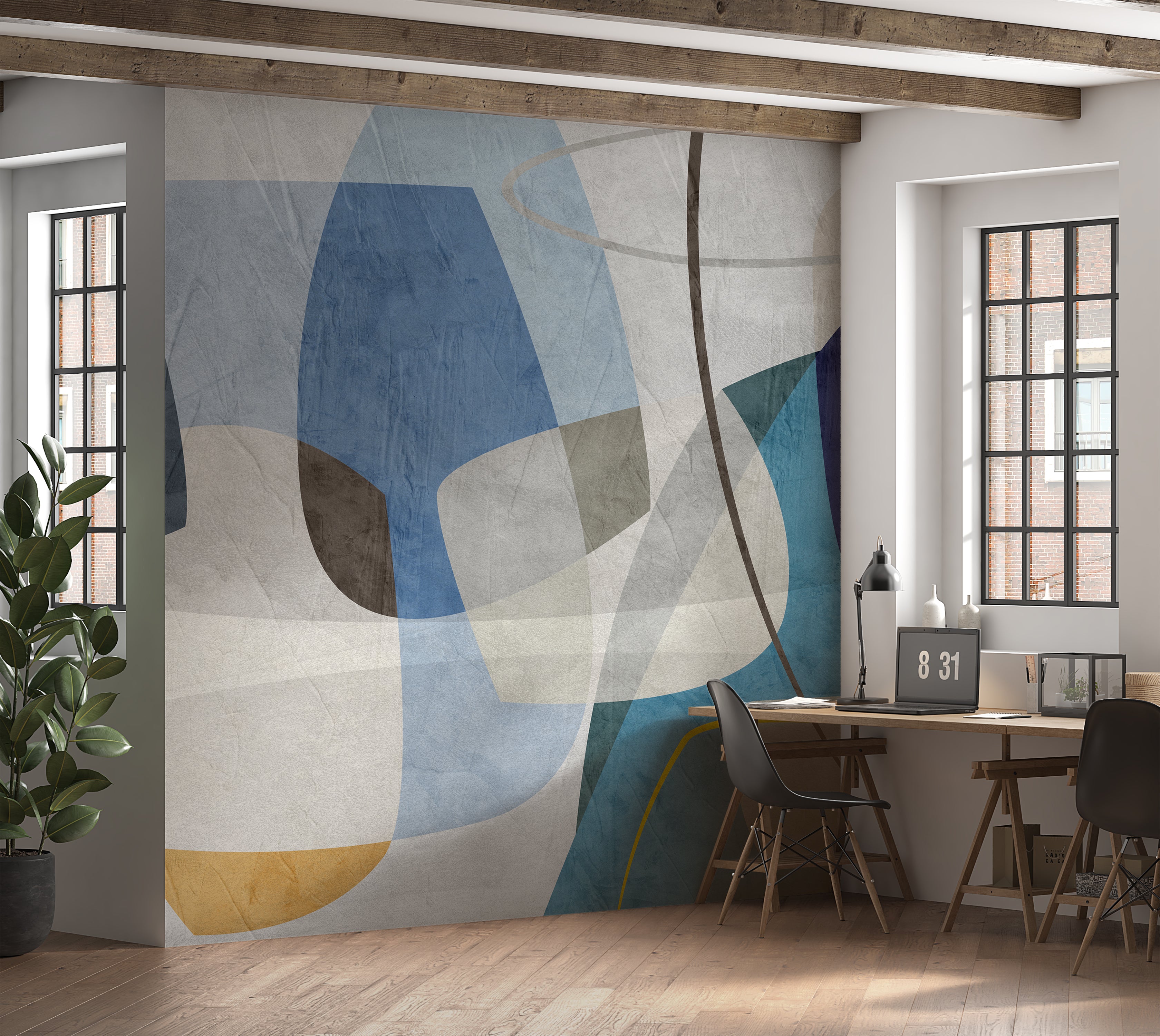 Premium Wallpaper Wall Mural - Geometric Abstract Shapes