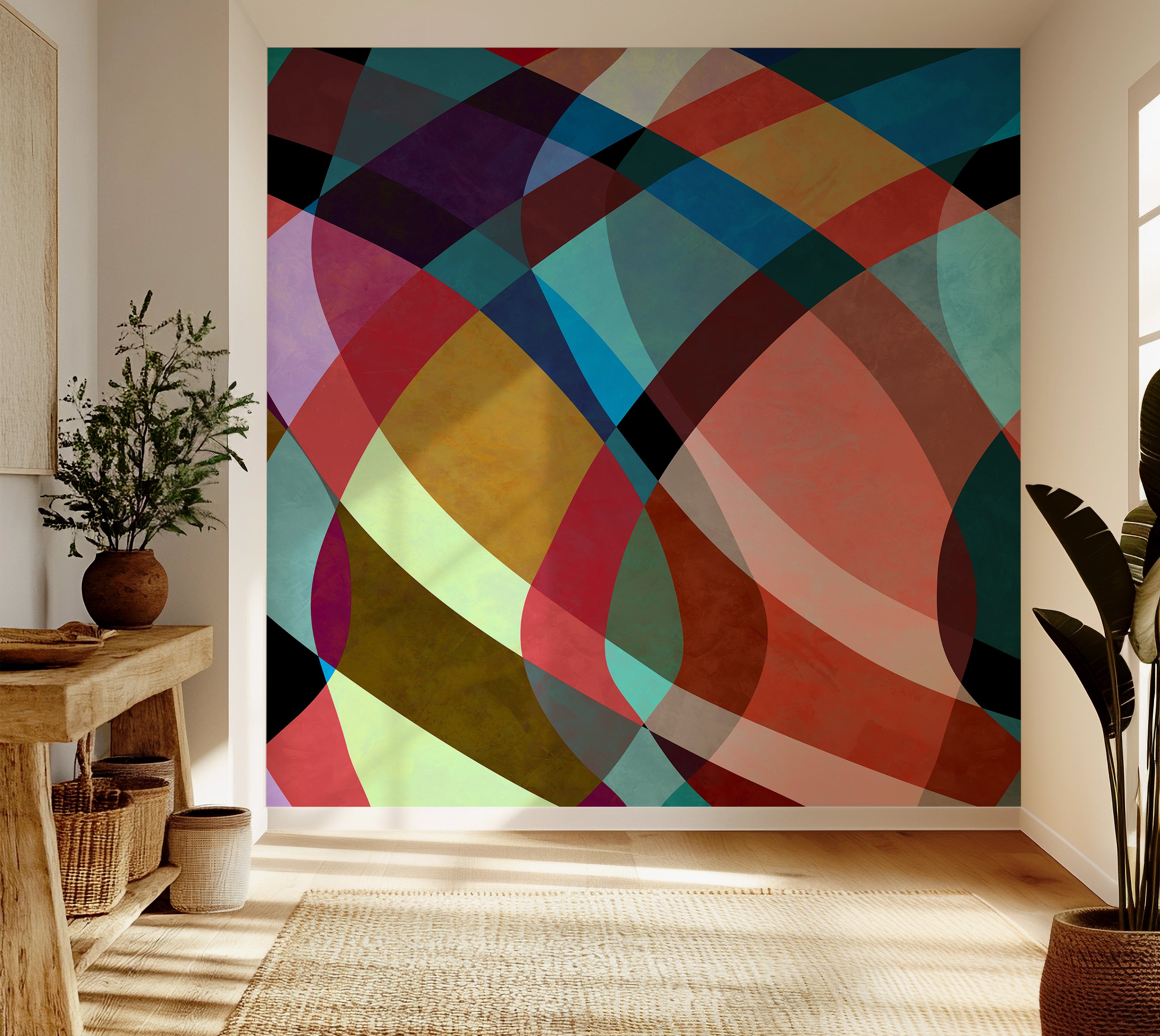 Premium Wallpaper Wall Mural - Abstract Retro Watercolor Art