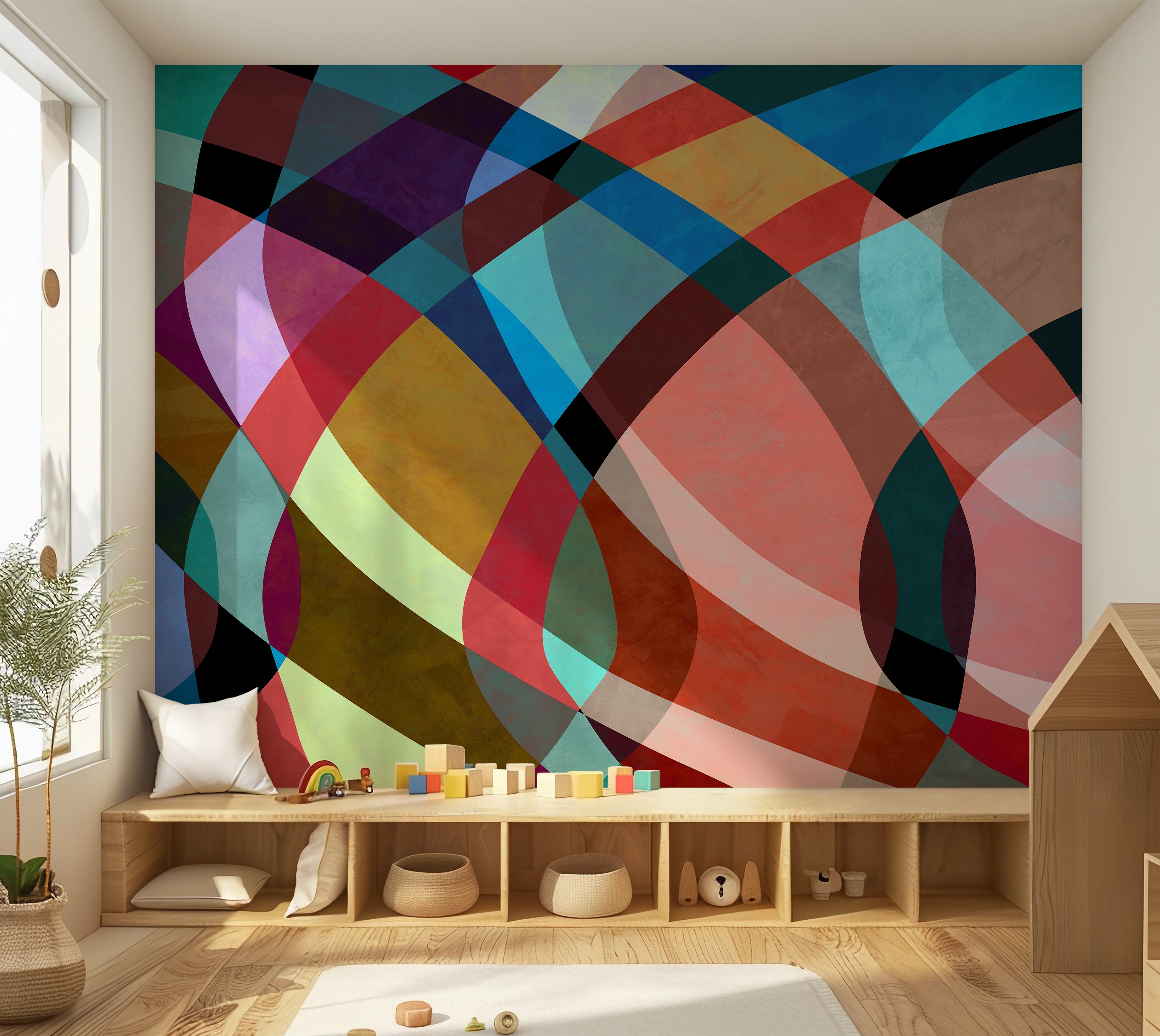 Premium Wallpaper Wall Mural - Abstract Retro Watercolor Art