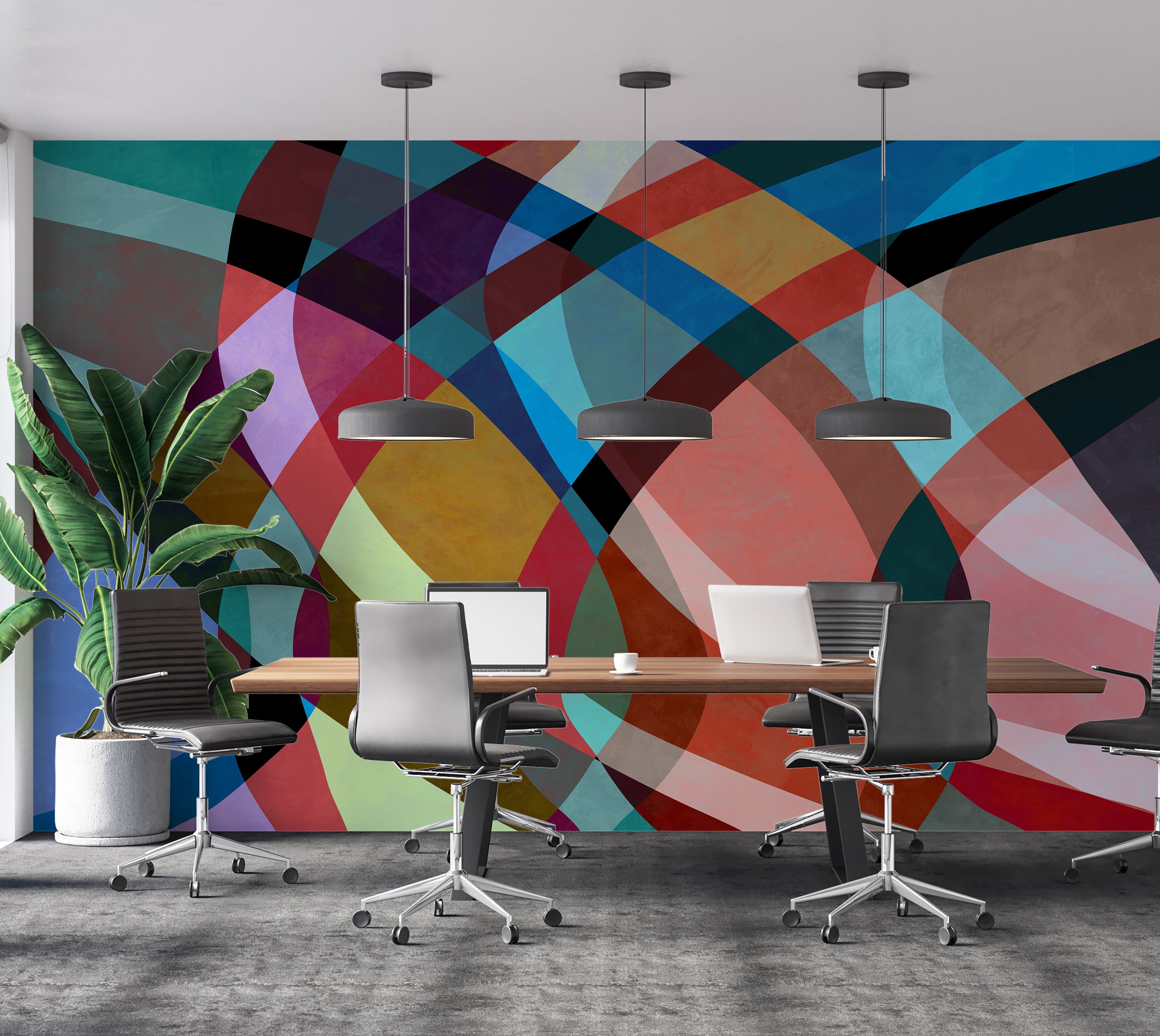 Premium Wallpaper Wall Mural - Abstract Retro Watercolor Art