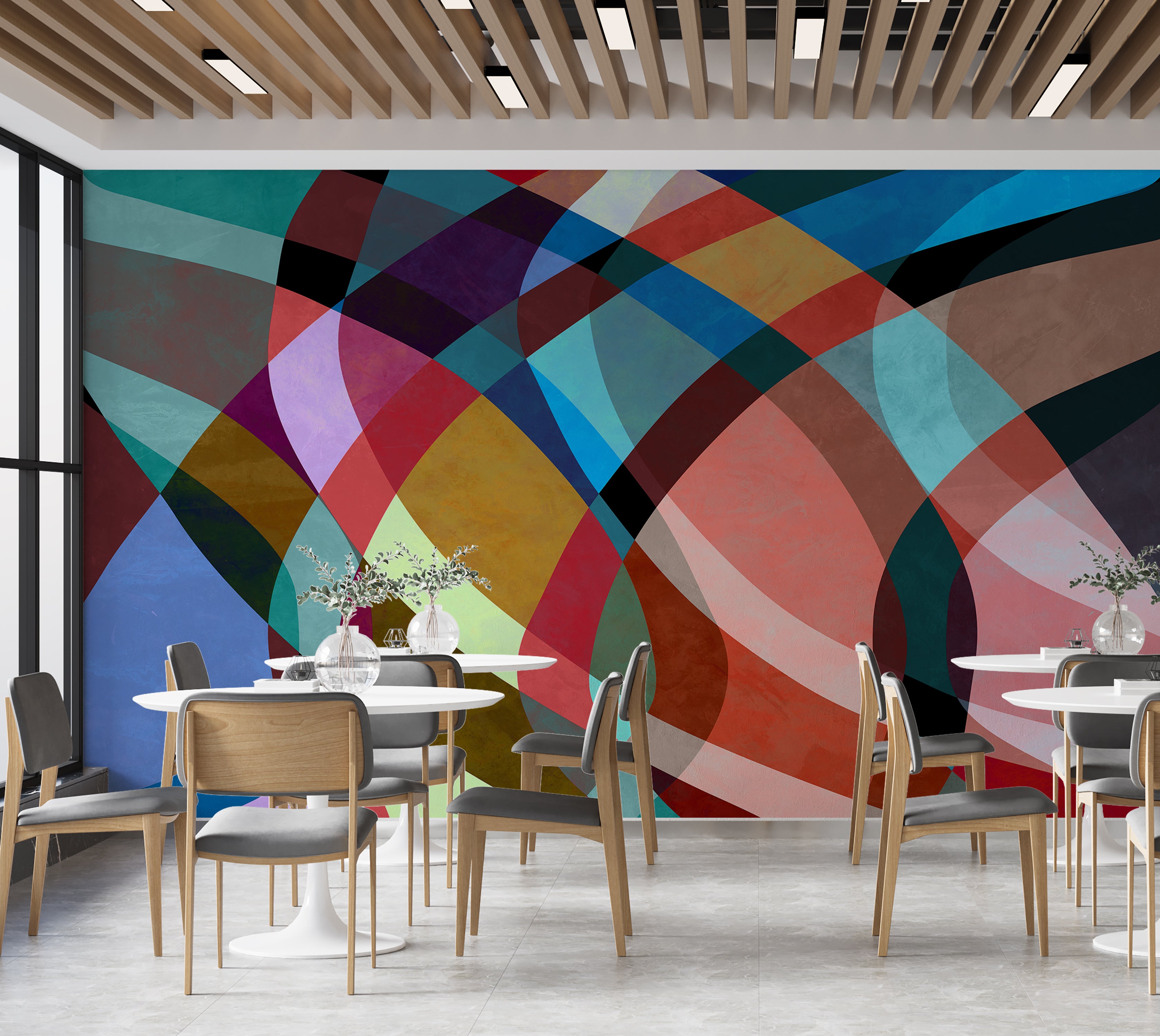 Premium Wallpaper Wall Mural - Abstract Retro Watercolor Art
