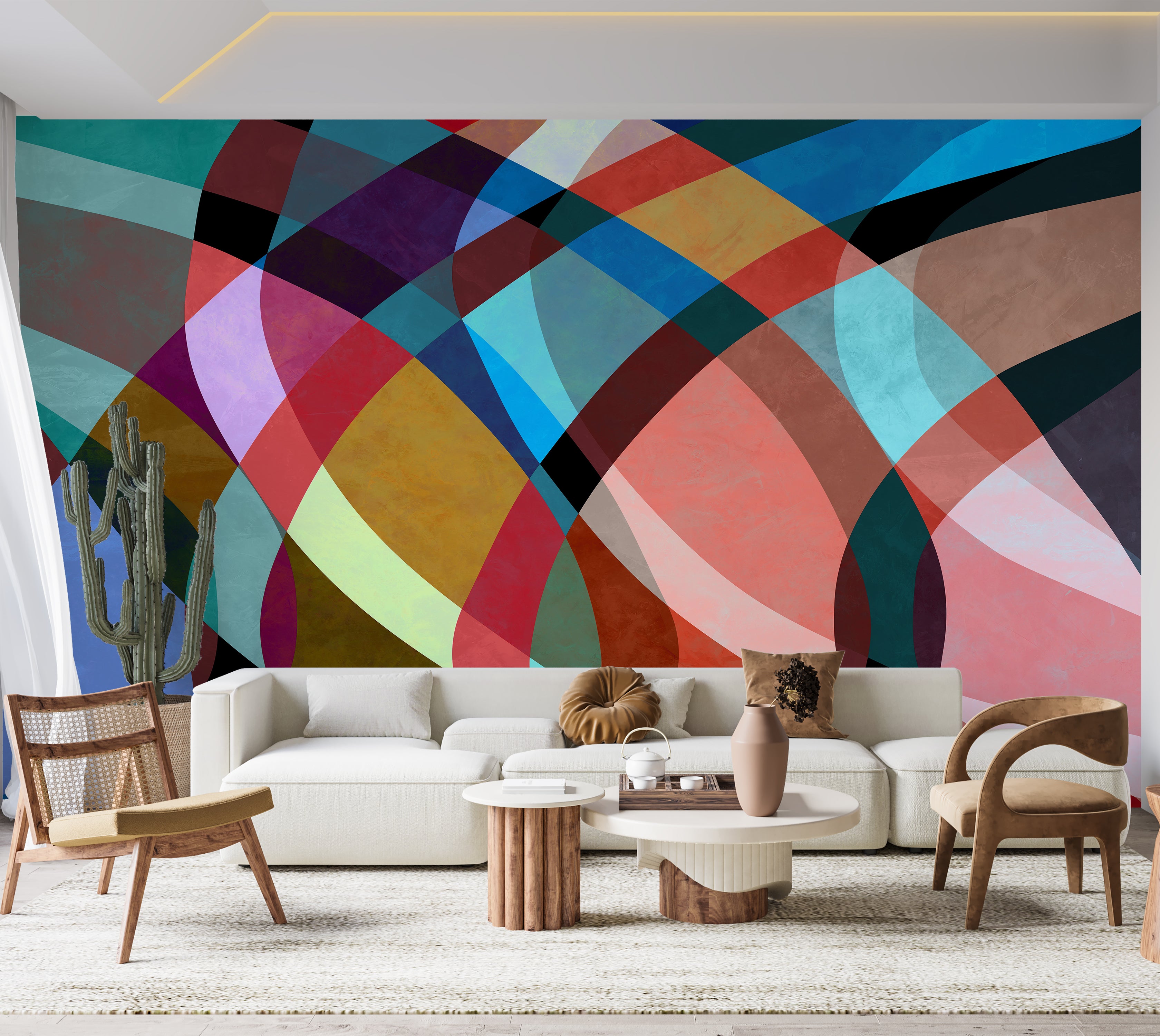 Premium Wallpaper Wall Mural - Abstract Retro Watercolor Art