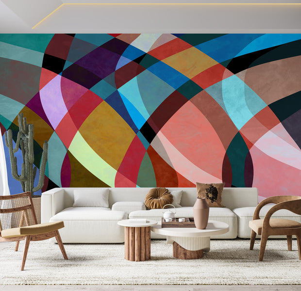 Premium Wallpaper Wall Mural - Abstract Retro Watercolor Art