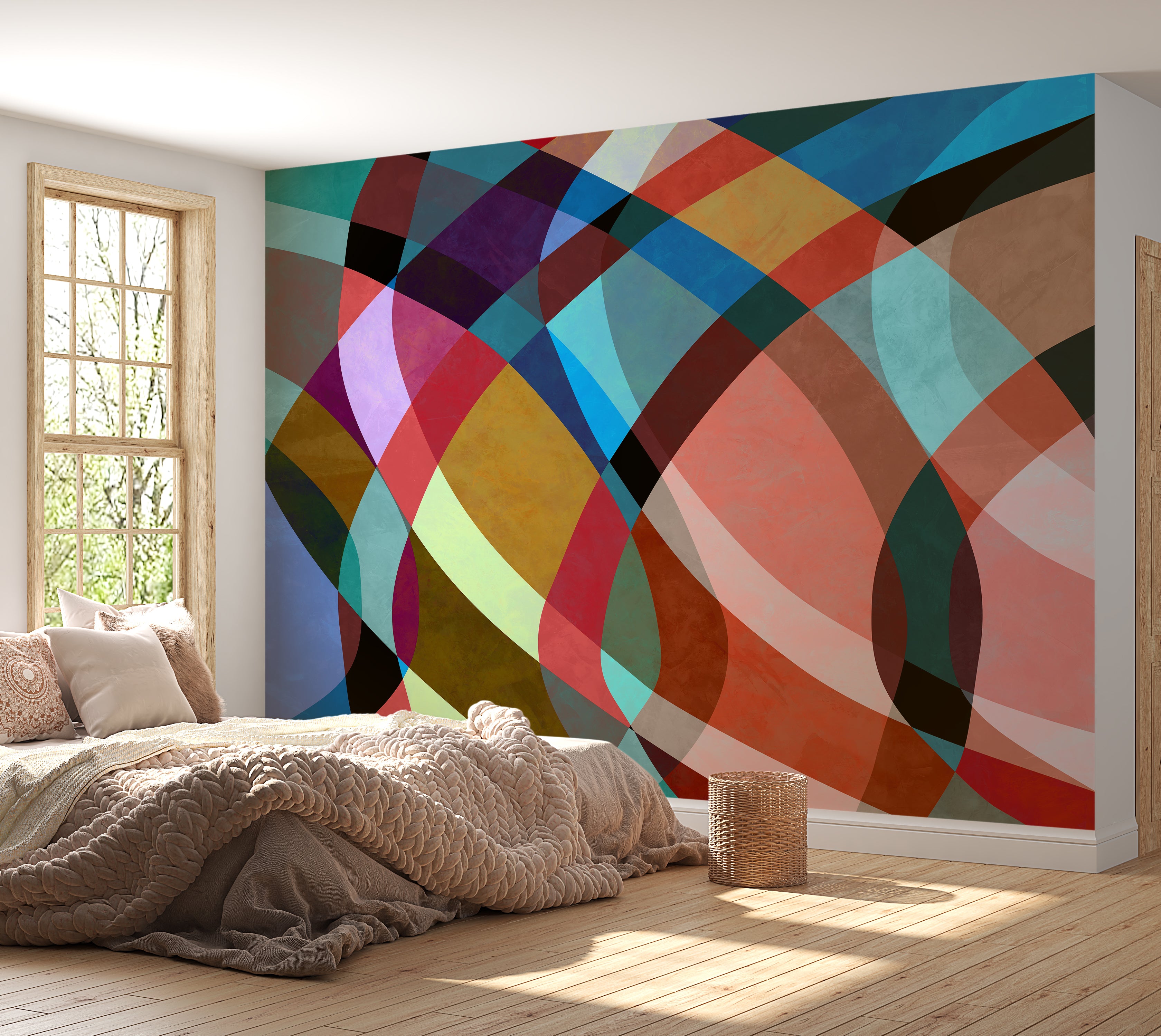 Premium Wallpaper Wall Mural - Abstract Retro Watercolor Art