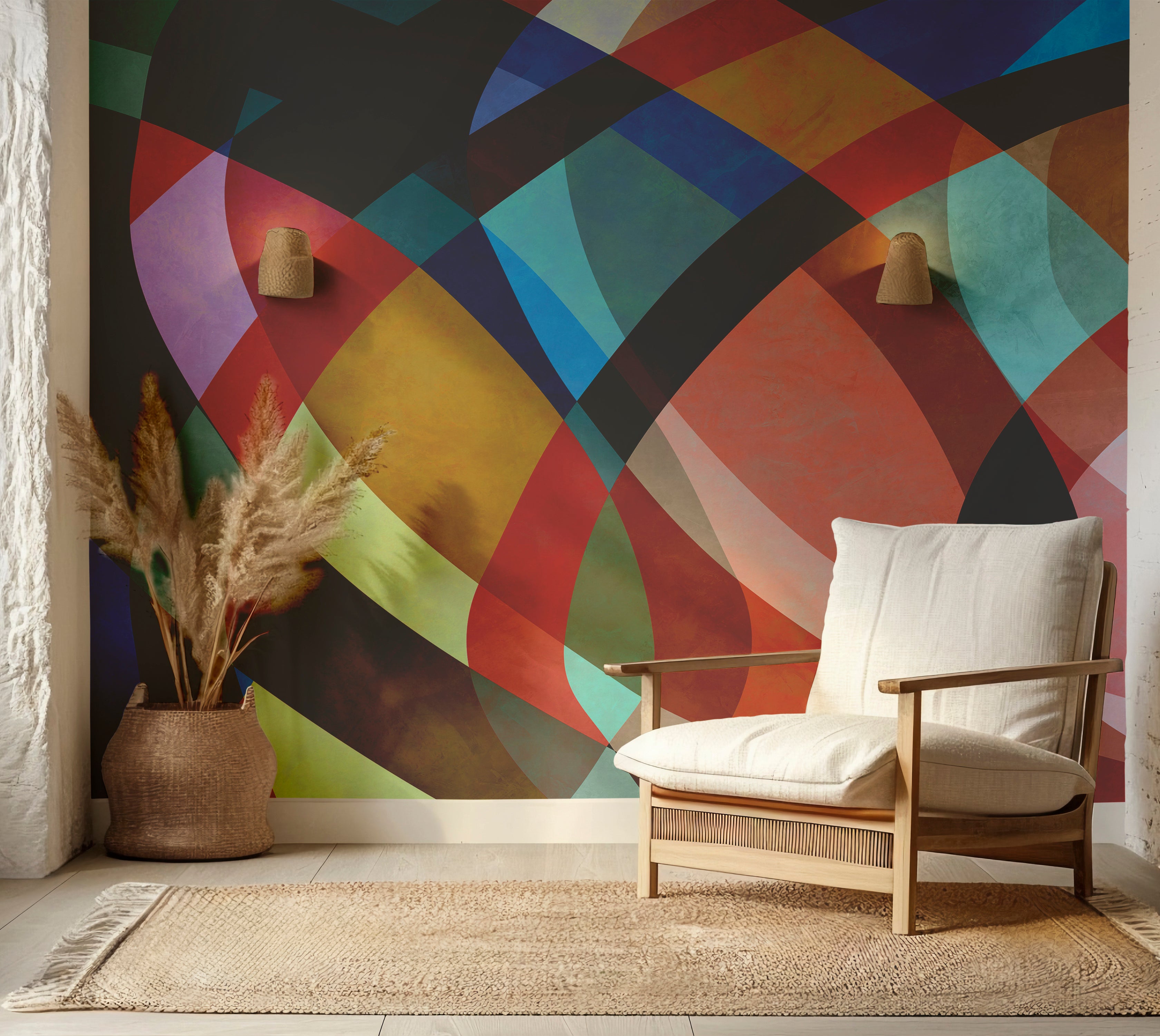 Premium Wallpaper Wall Mural - Abstract Retro Watercolor Art
