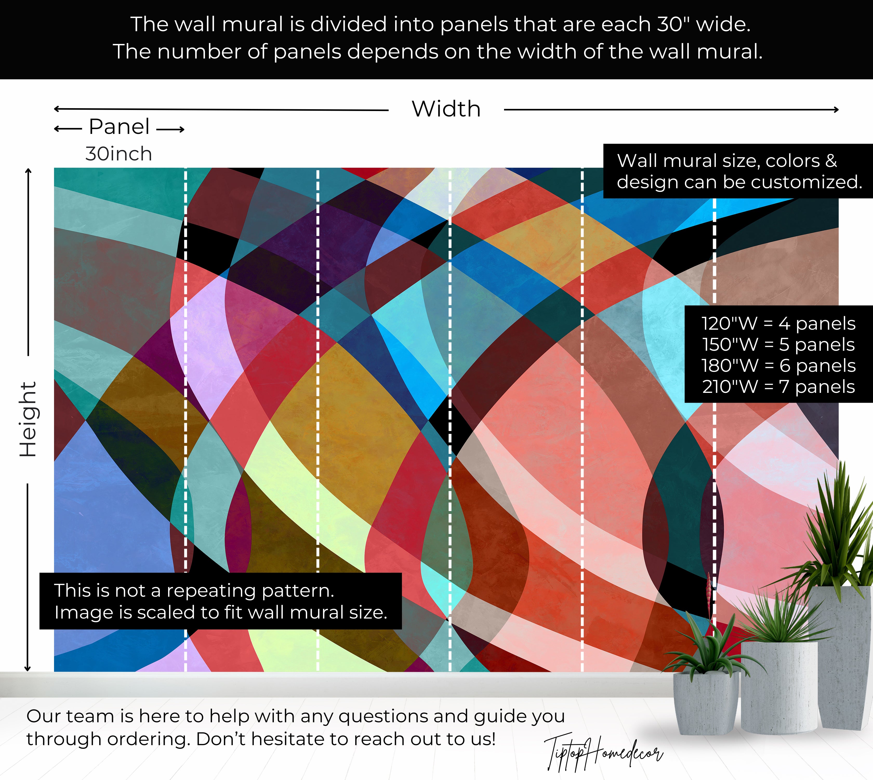 Premium Wallpaper Wall Mural - Abstract Retro Watercolor Art