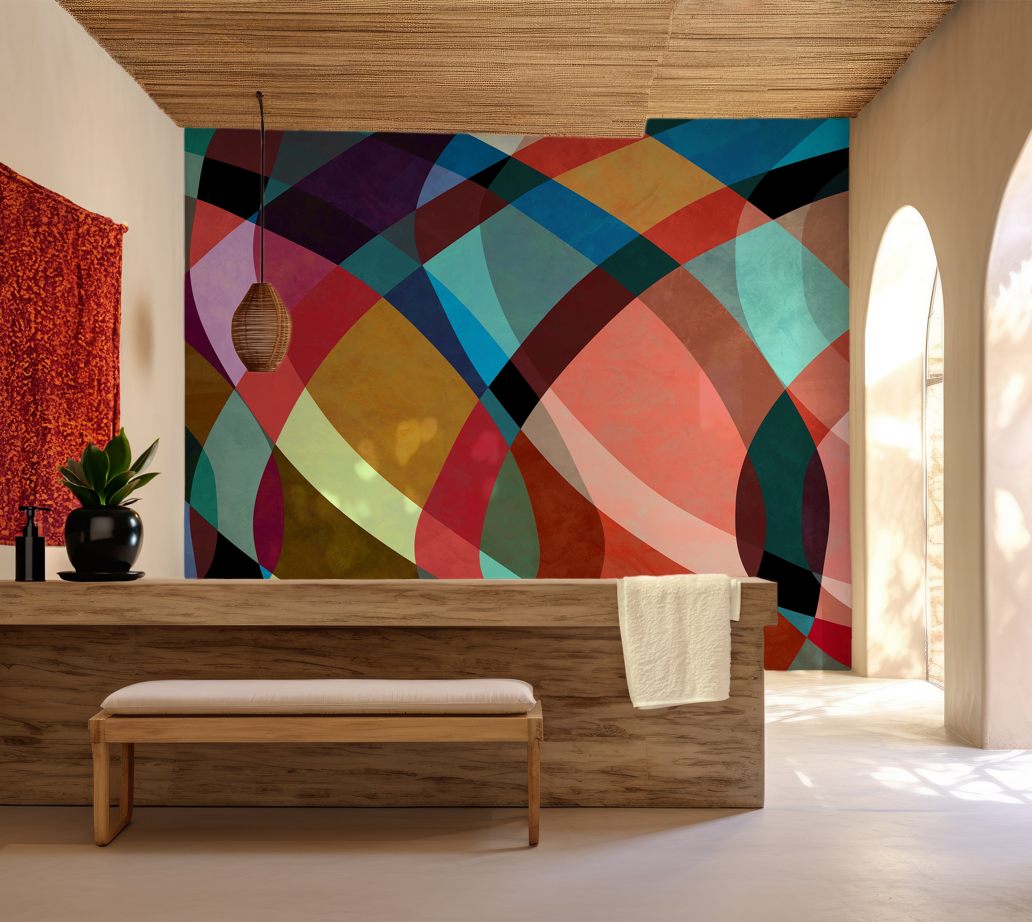 Premium Wallpaper Wall Mural - Abstract Retro Watercolor Art