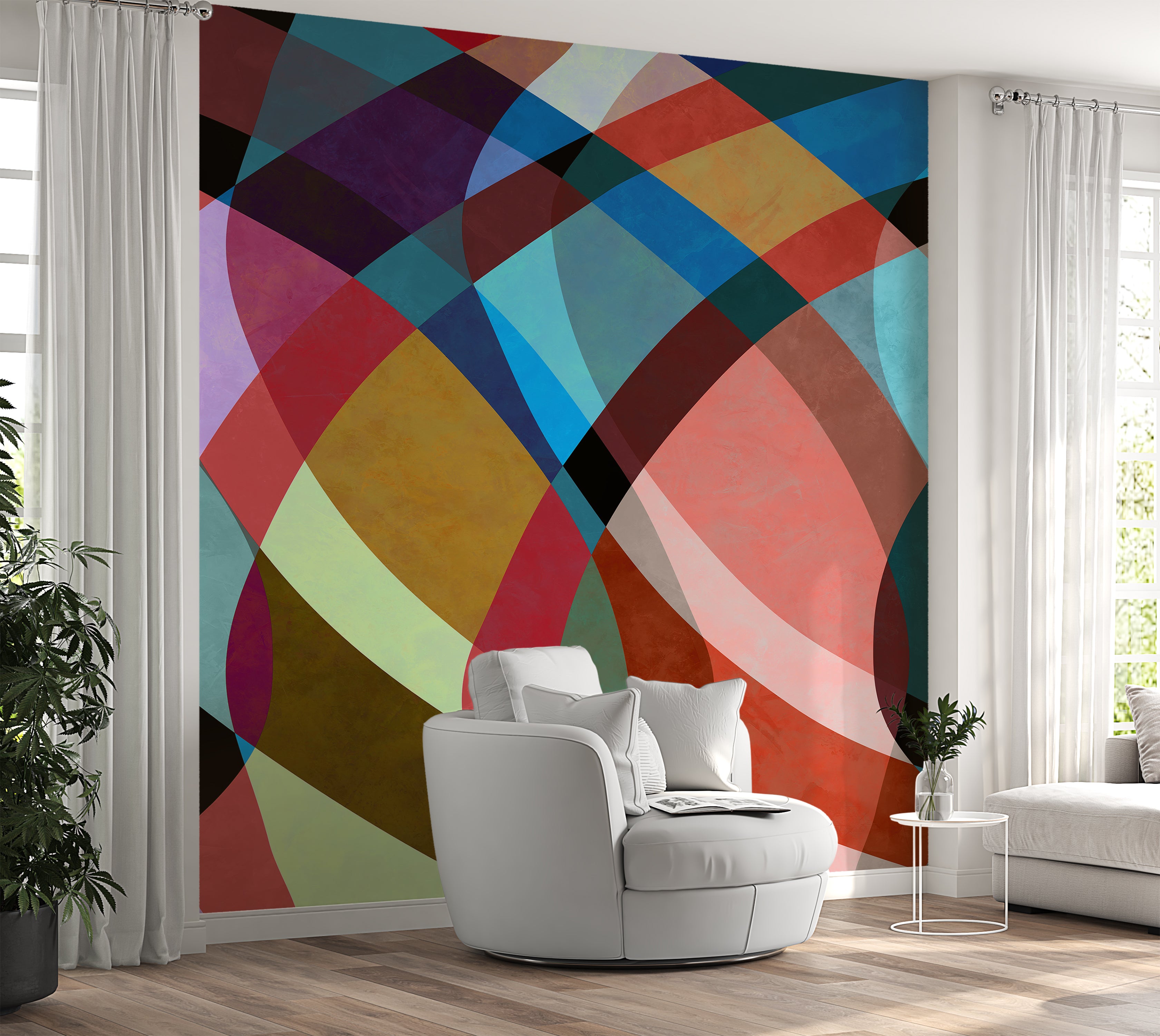 Premium Wallpaper Wall Mural - Abstract Retro Watercolor Art