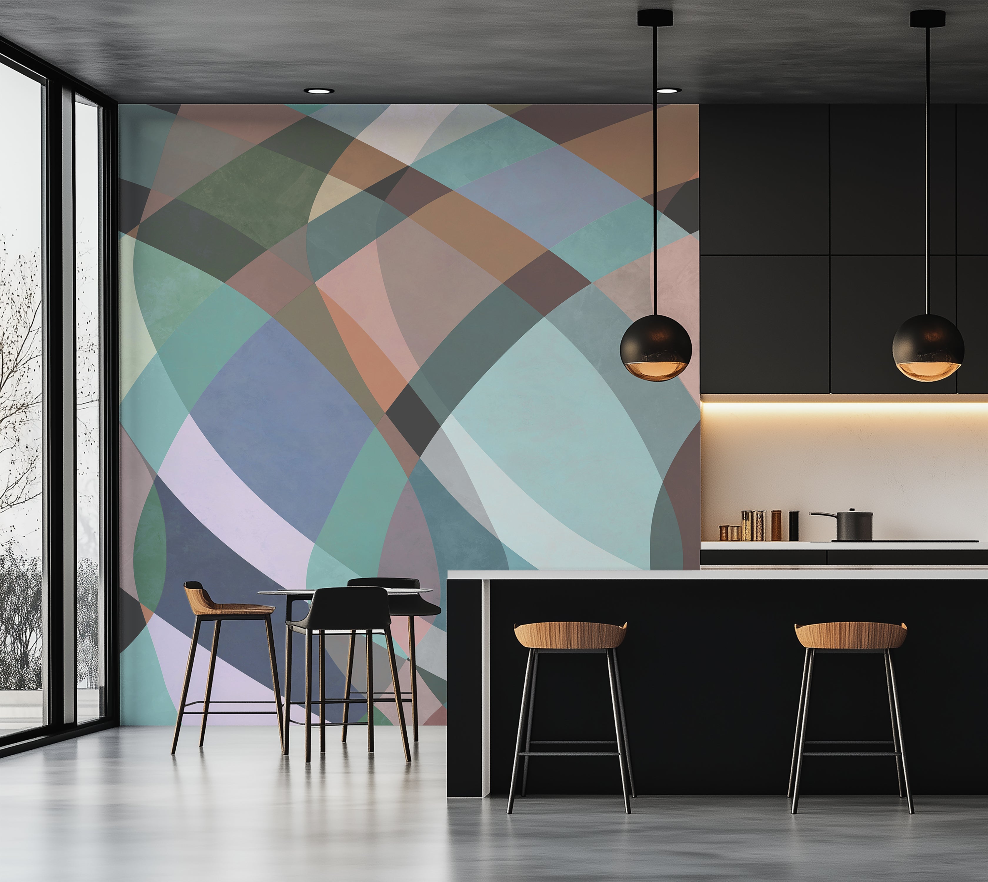 Premium Wallpaper Wall Mural - Abstract Pastel Watercolor Art -