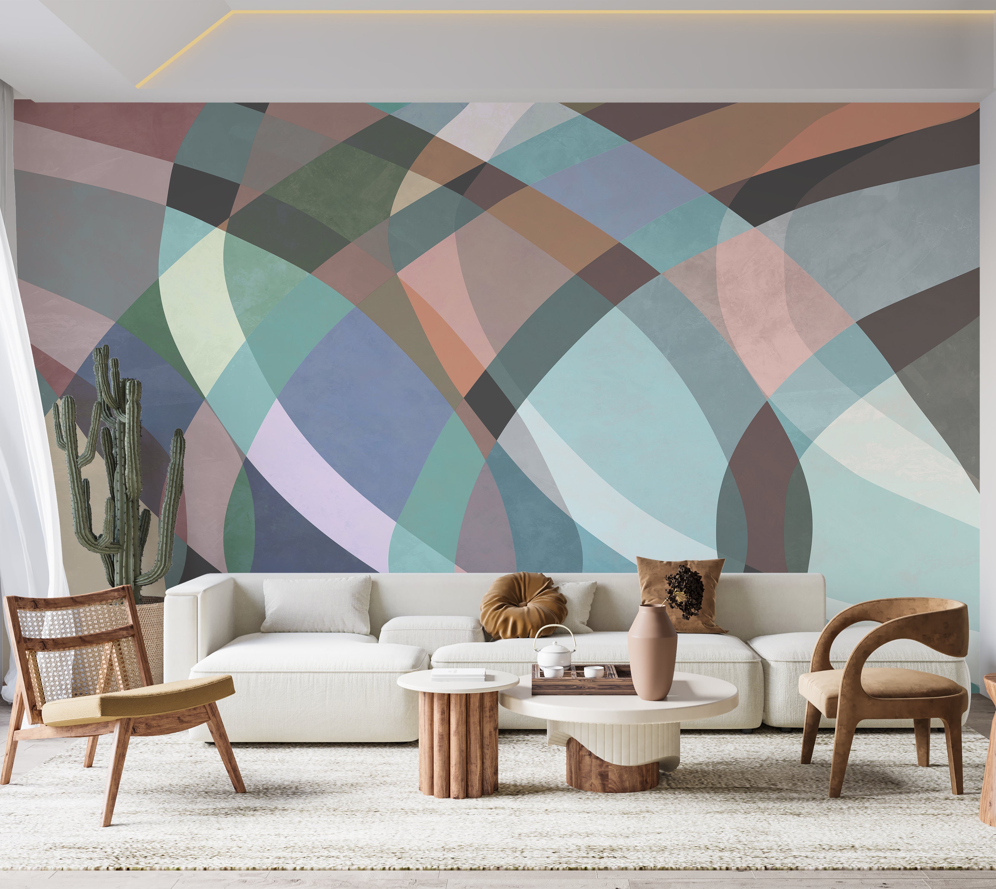 Premium Wallpaper Wall Mural - Abstract Pastel Watercolor Art -