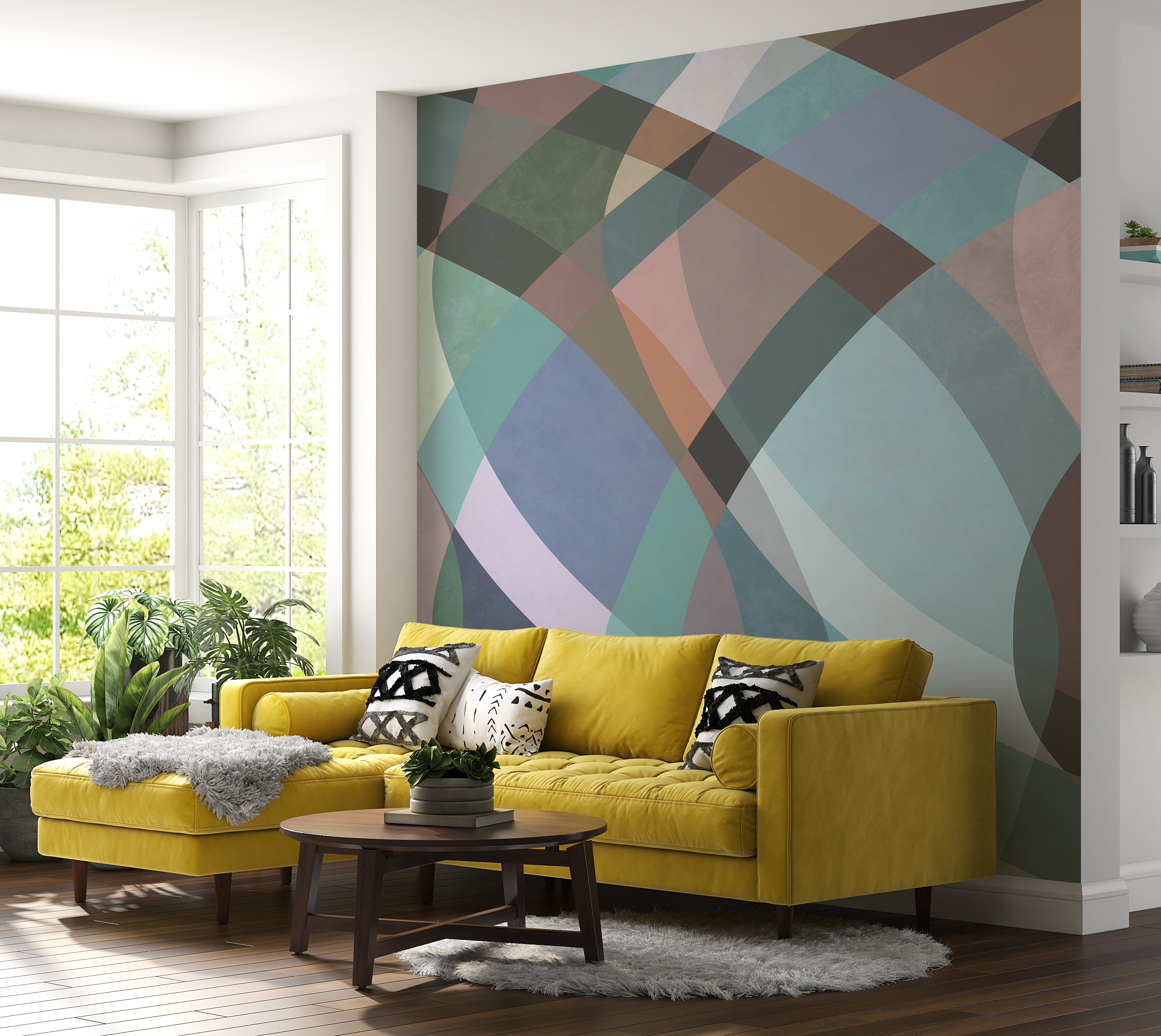 Premium Wallpaper Wall Mural - Abstract Pastel Watercolor Art -