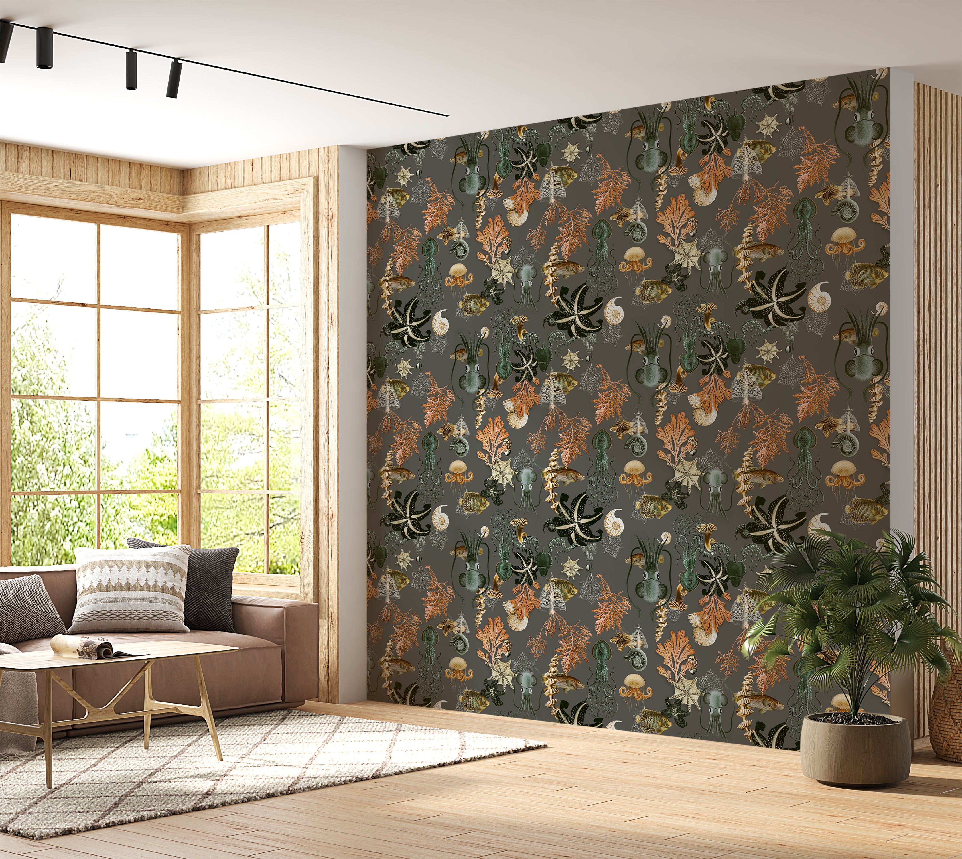 Premium Repeating Pattern Wallpaper - Octopus Fish Coral Sealife