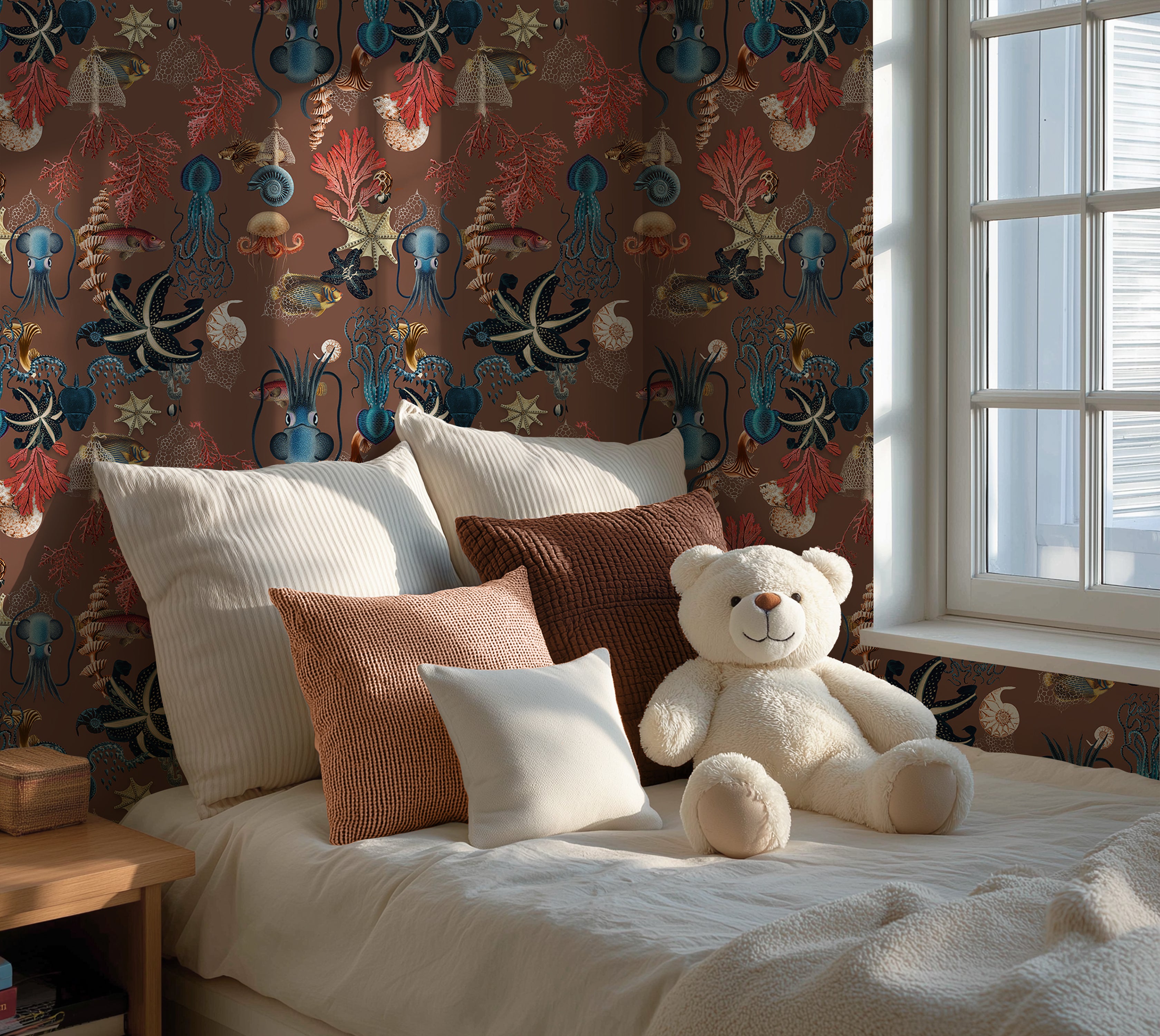 Premium Repeating Pattern Wallpaper - Vintage Underwater Sea Life