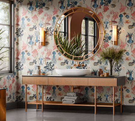 Premium Repeating Wallpaper - Submerged World - Beige