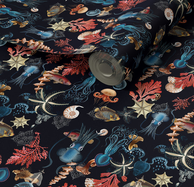 Premium Repeating Pattern Wallpaper - Vintage Underwater Sea Life