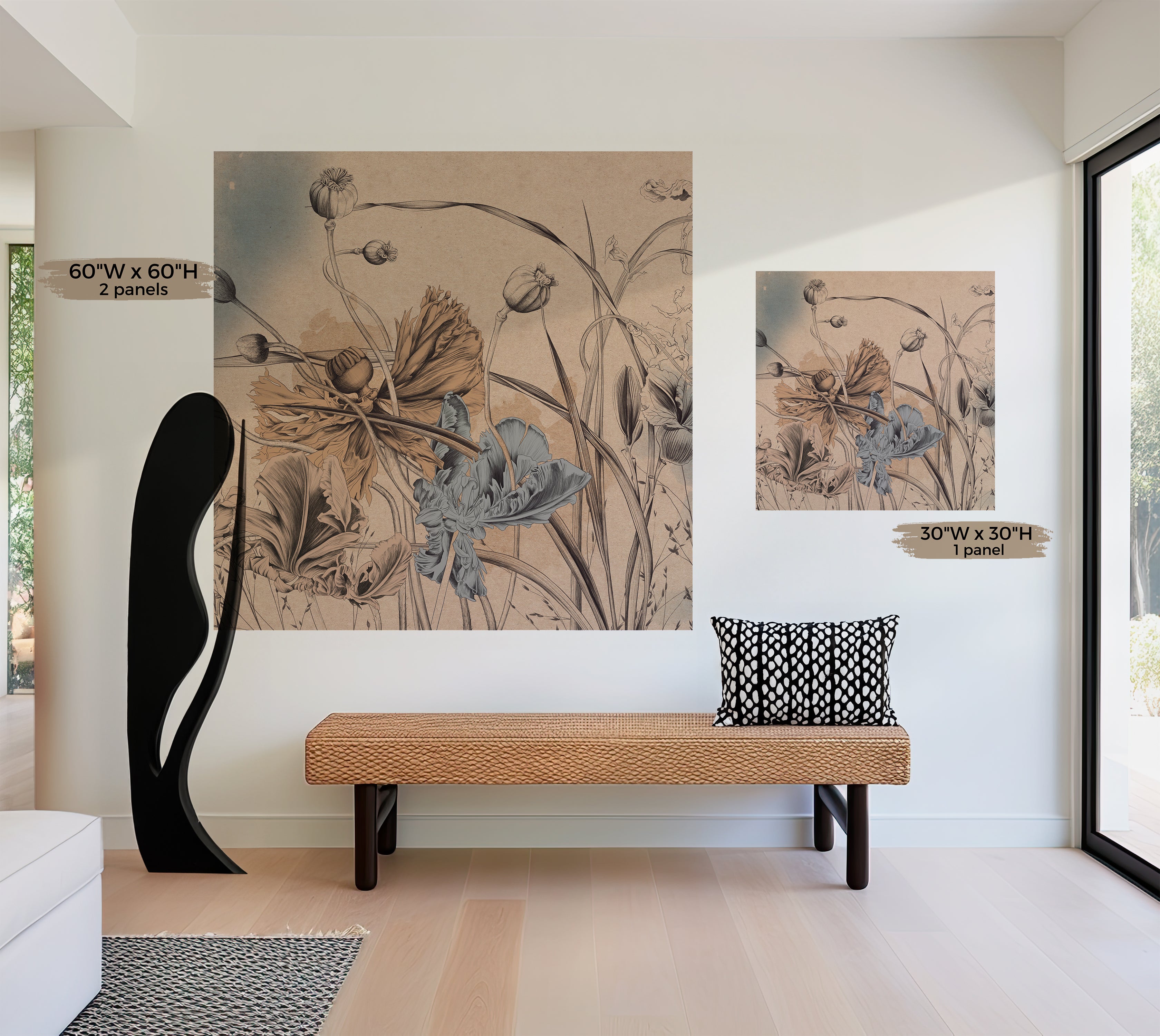 Premium Wallpaper Wall Mural - Cool Flower Symphony