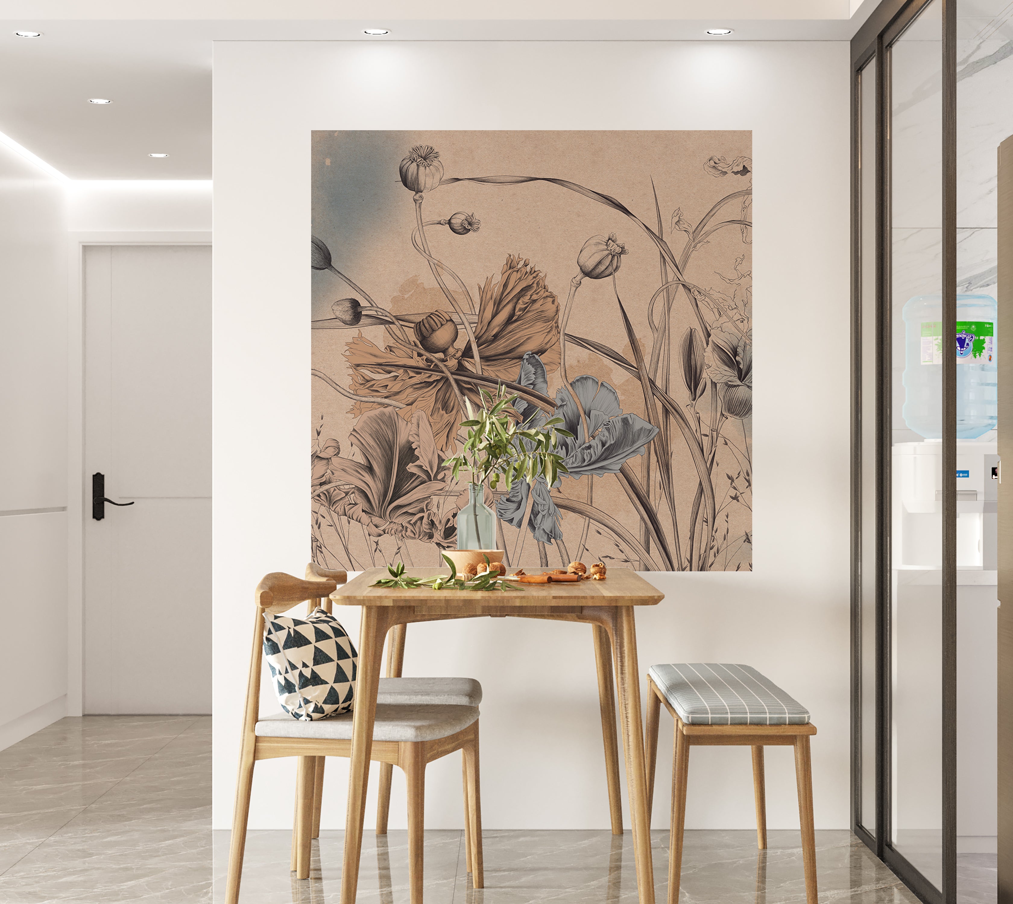 Premium Wallpaper Wall Mural - Cool Flower Symphony