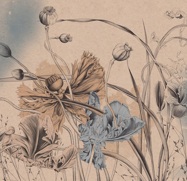 Premium Wallpaper Wall Mural - Cool Flower Symphony