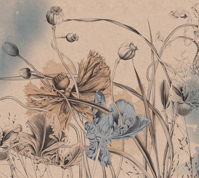 Premium Wallpaper Wall Mural - Cool Flower Symphony