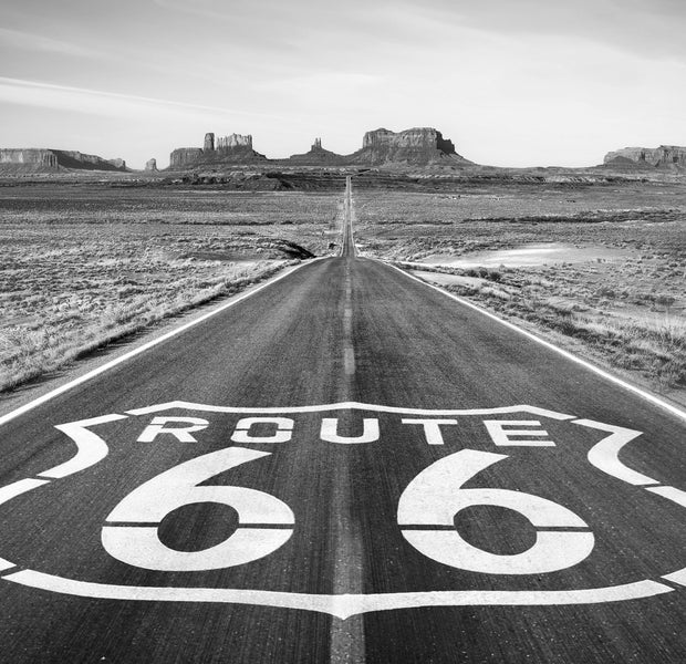 Premium Wallpaper Wall Mural - Route 66 Black & White