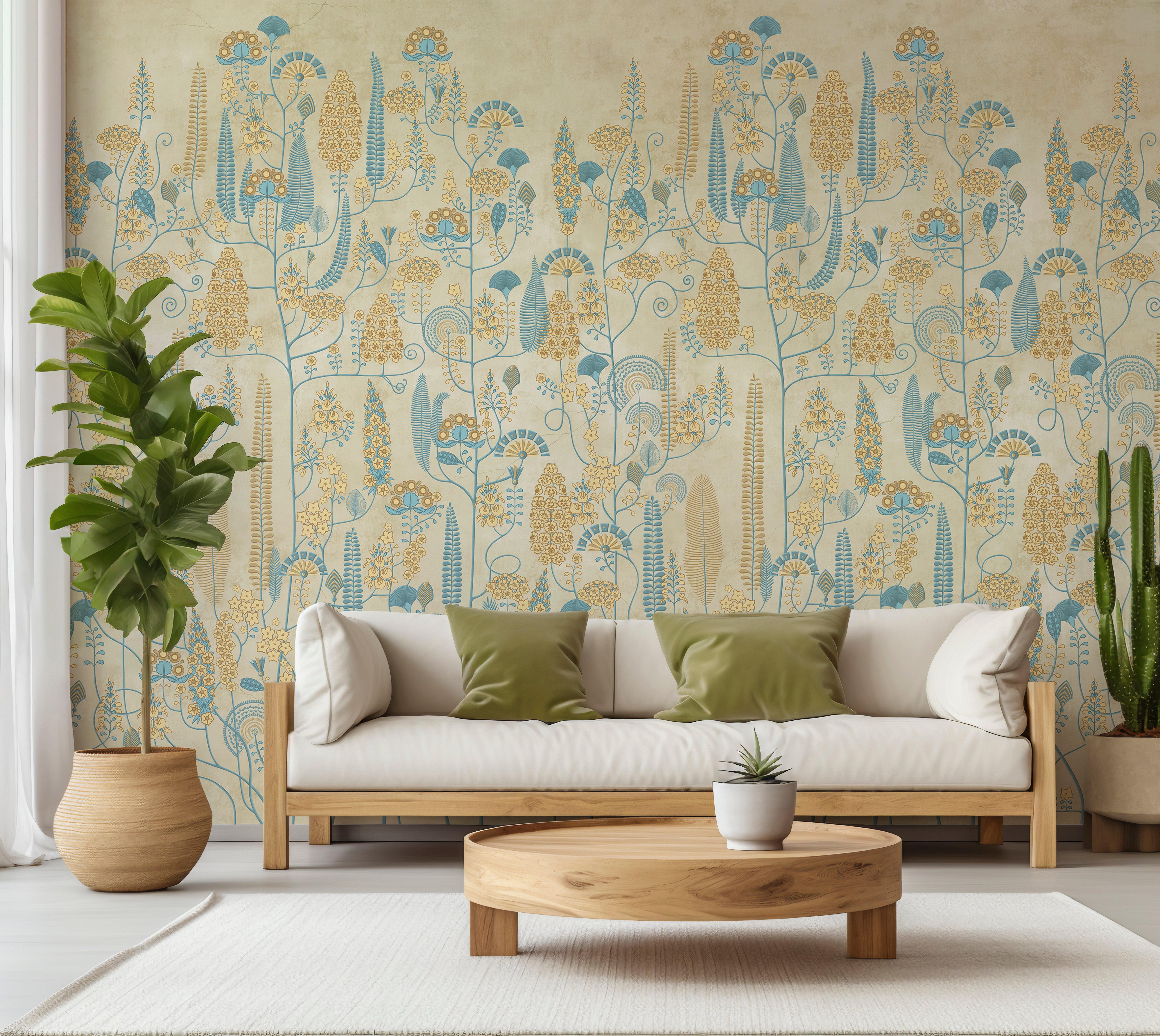 Premium Wallpaper Wall Mural - Antique Botanical Pattern