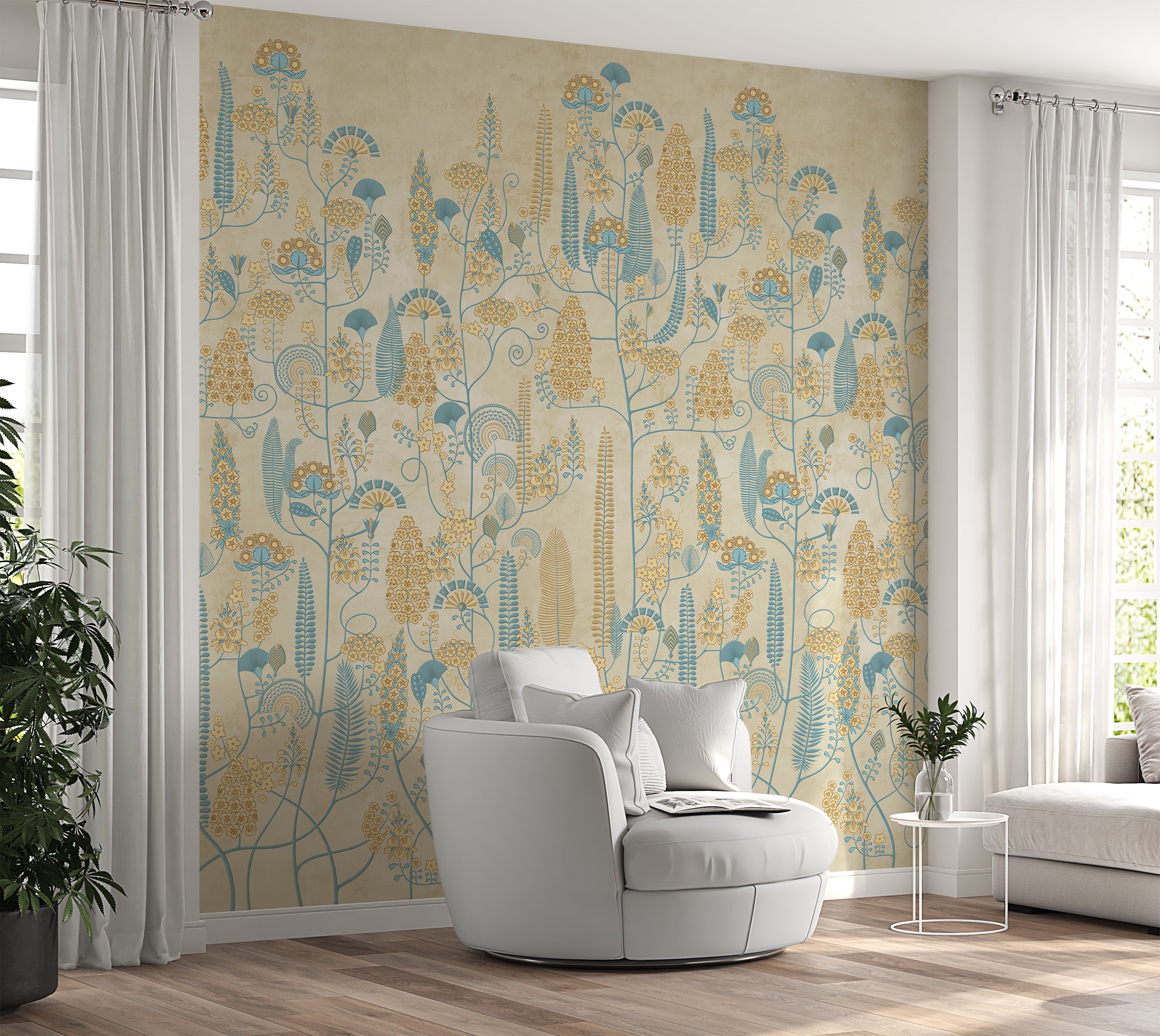 Premium Wallpaper Wall Mural - Antique Botanical Pattern