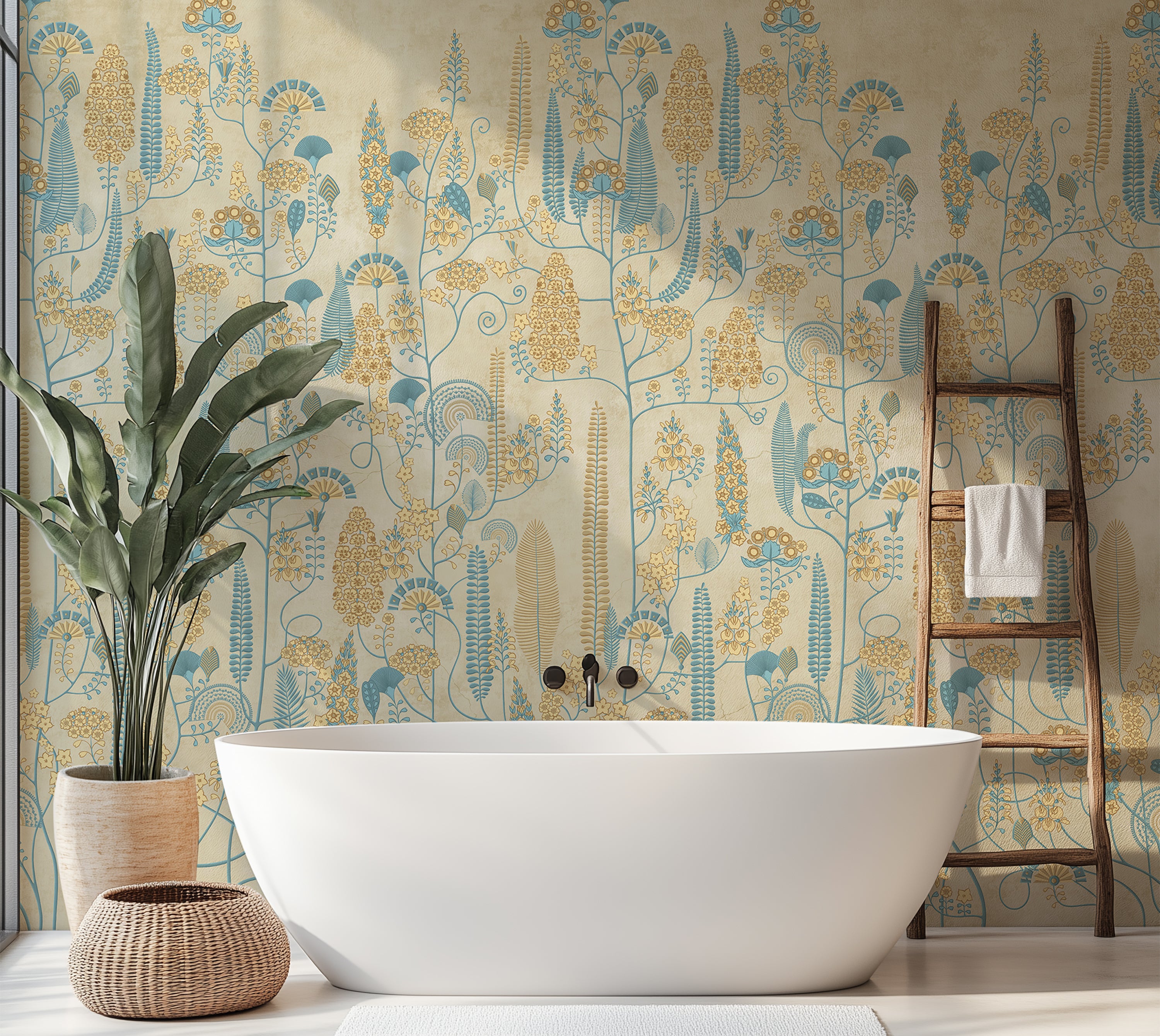 Premium Wallpaper Wall Mural - Antique Botanical Pattern