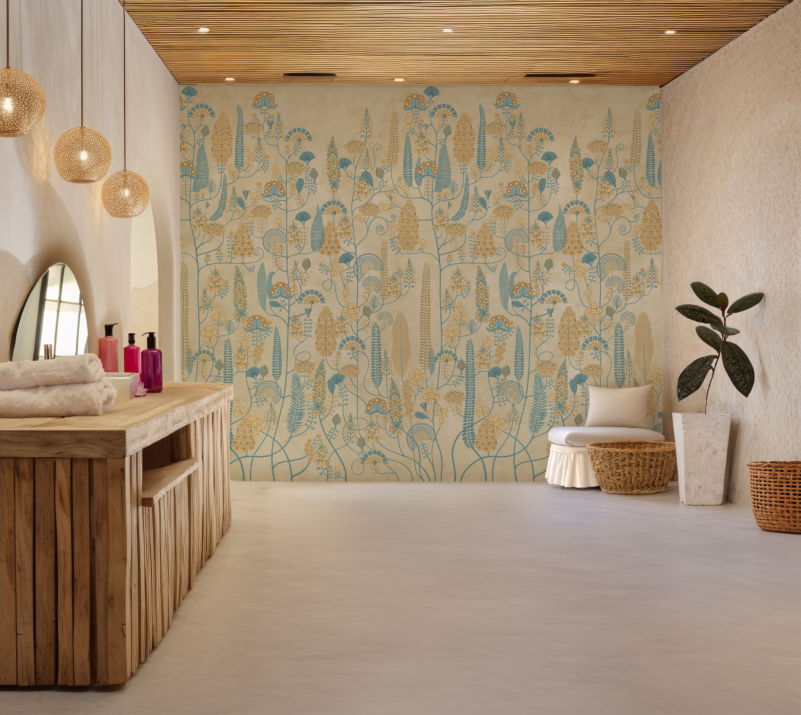 Premium Wallpaper Wall Mural - Antique Botanical Pattern