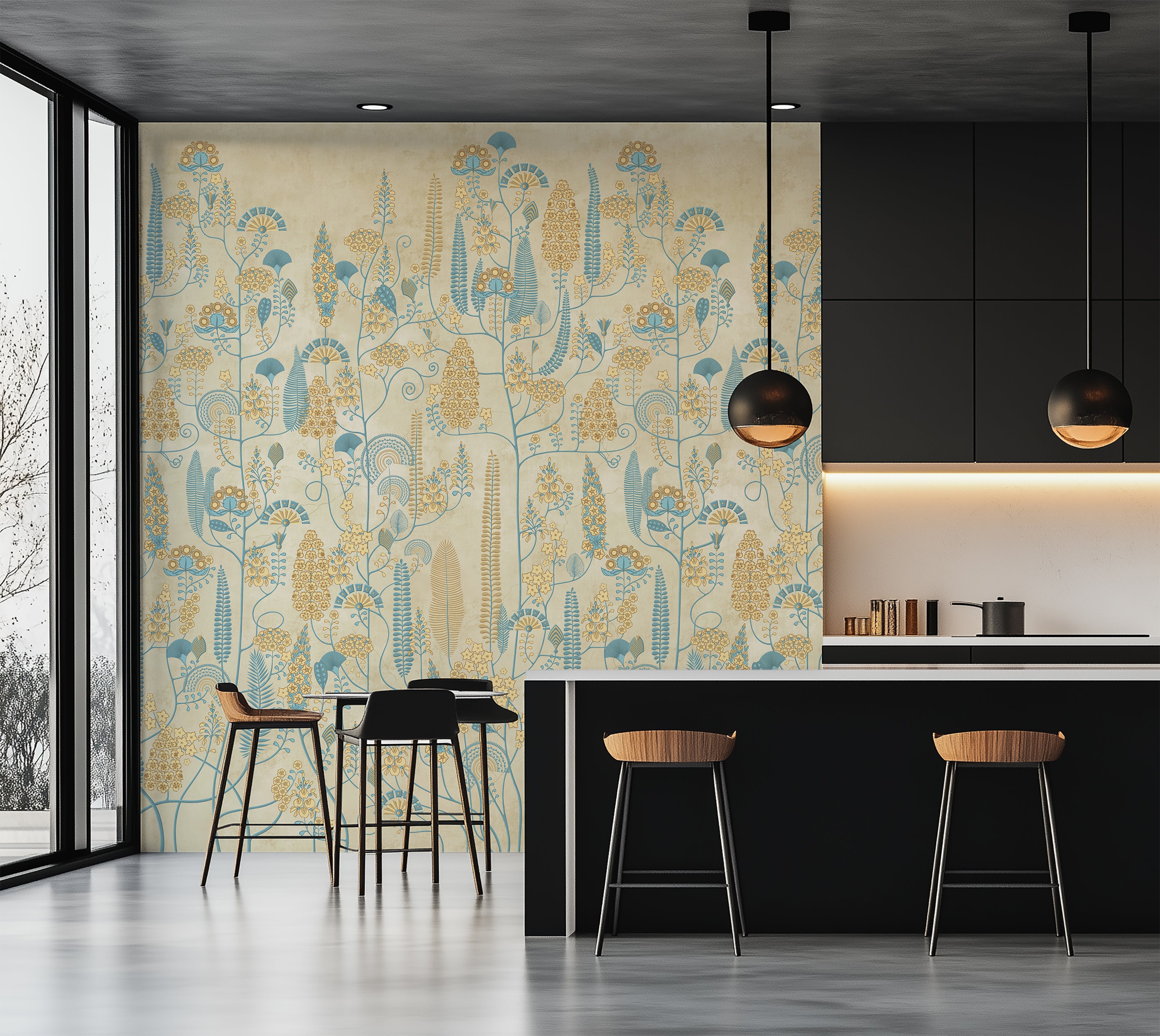 Premium Wallpaper Wall Mural - Antique Botanical Pattern