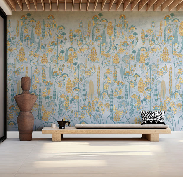 Premium Wallpaper Wall Mural - Soft Vintage Floral Pattern