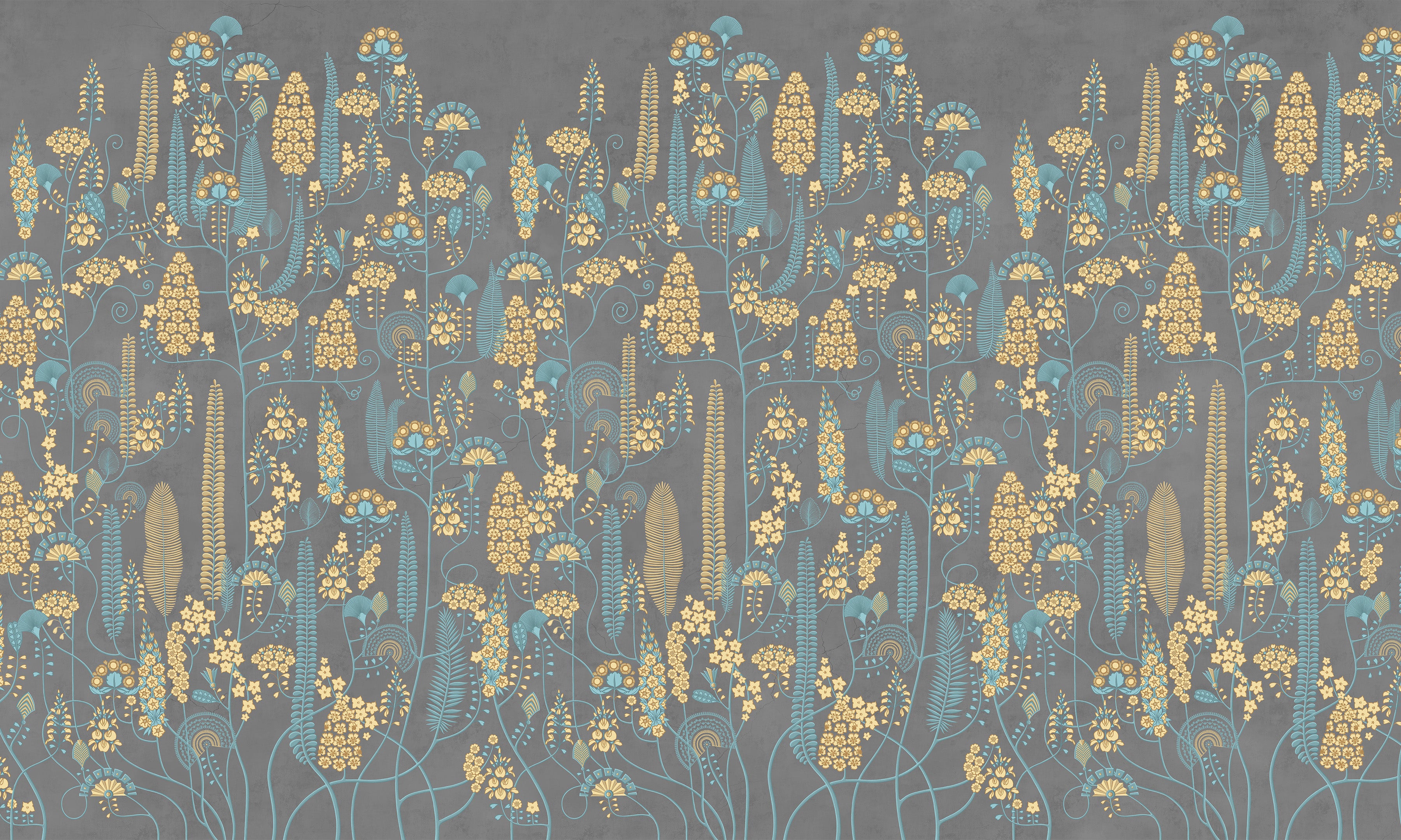 Premium Wallpaper Wall Mural - Stone Classic Floral Pattern