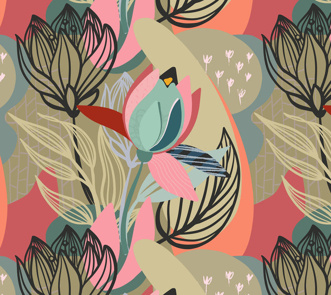 Premium Wallpaper Wall Mural - Abstract Botanical Lines